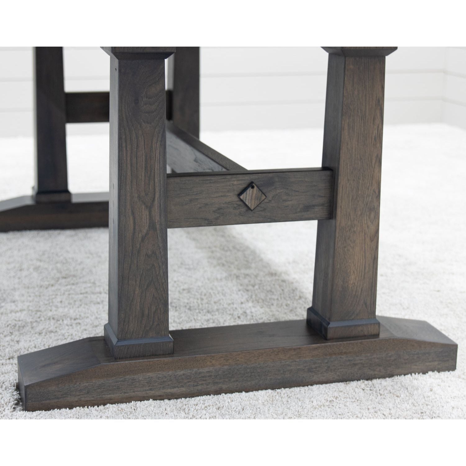 Rowan Hickory Wood Large Extending Amish Trestle Dining Table | GS