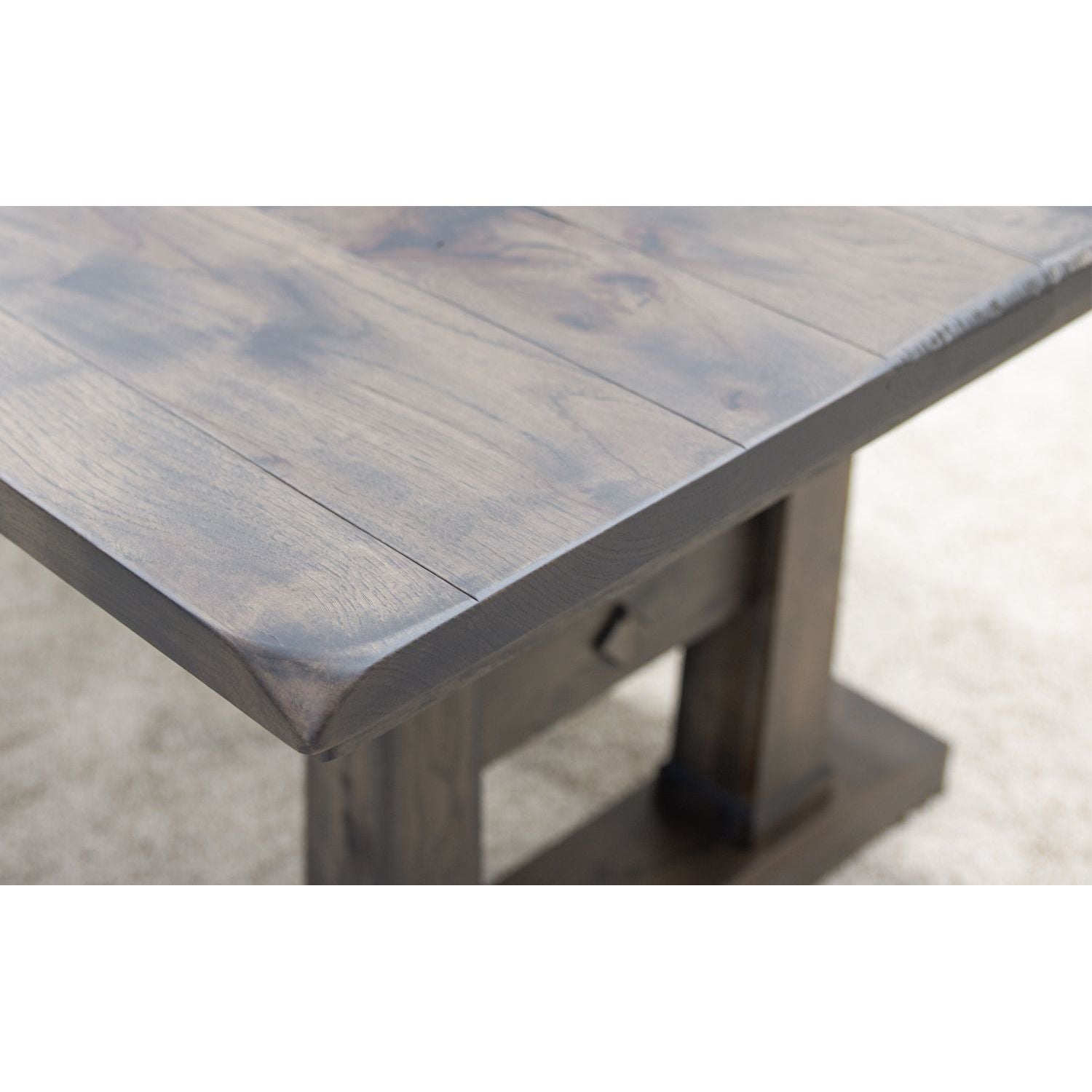 Rowan Hickory Wood Large Extending Amish Trestle Dining Table | GS