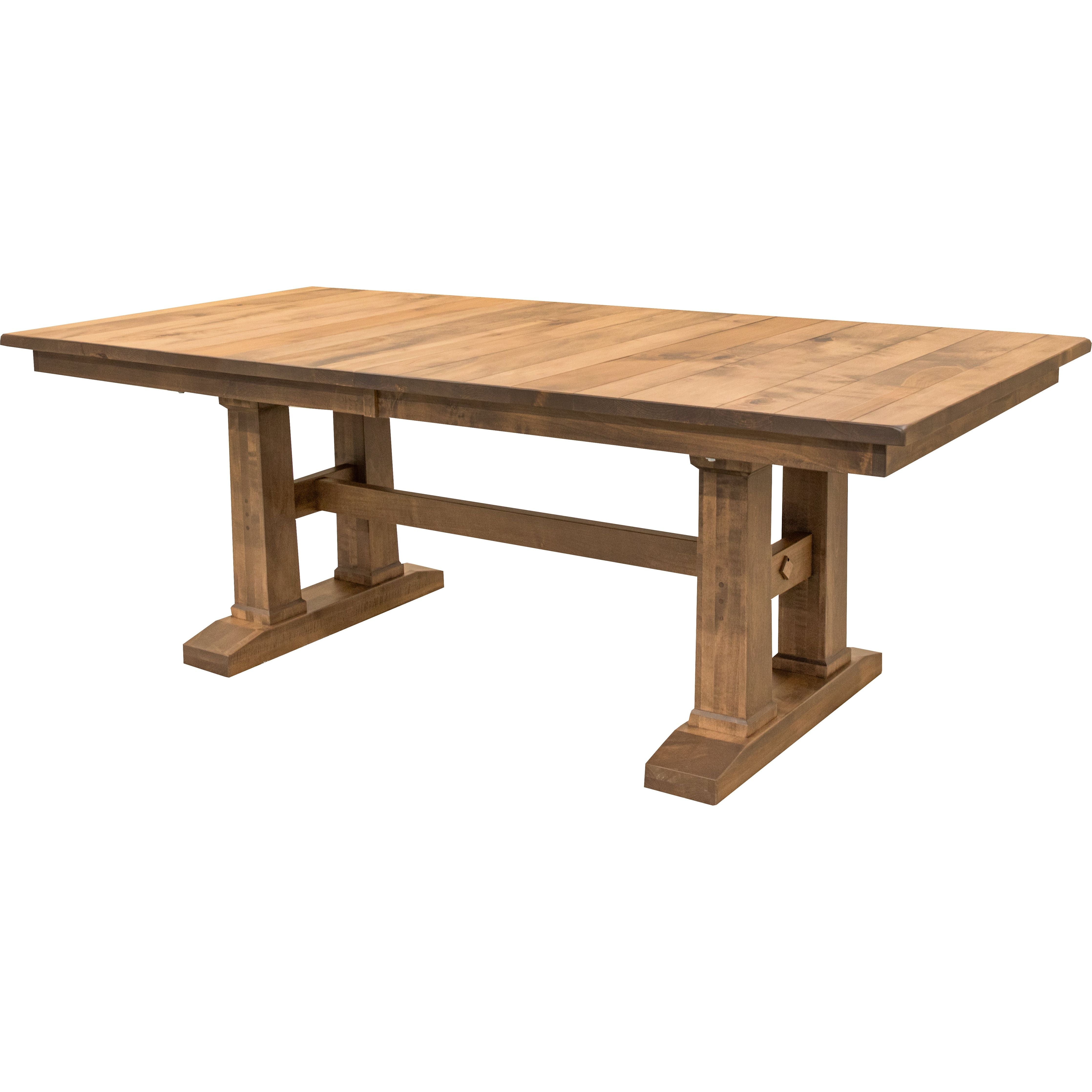 Rowan Maple Wood Large Extending Amish Trestle Dining Table | HC