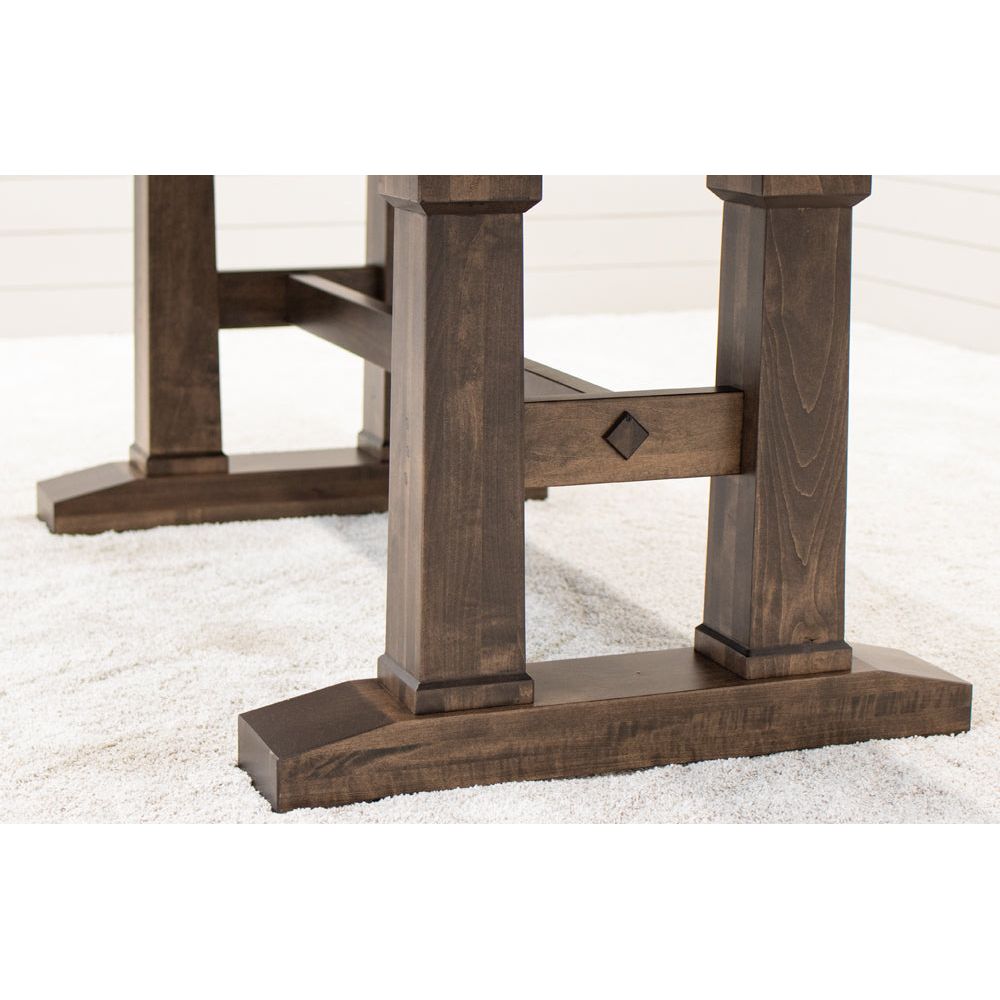 Rowan Maple Wood Large Extending Amish Trestle Dining Table | CO