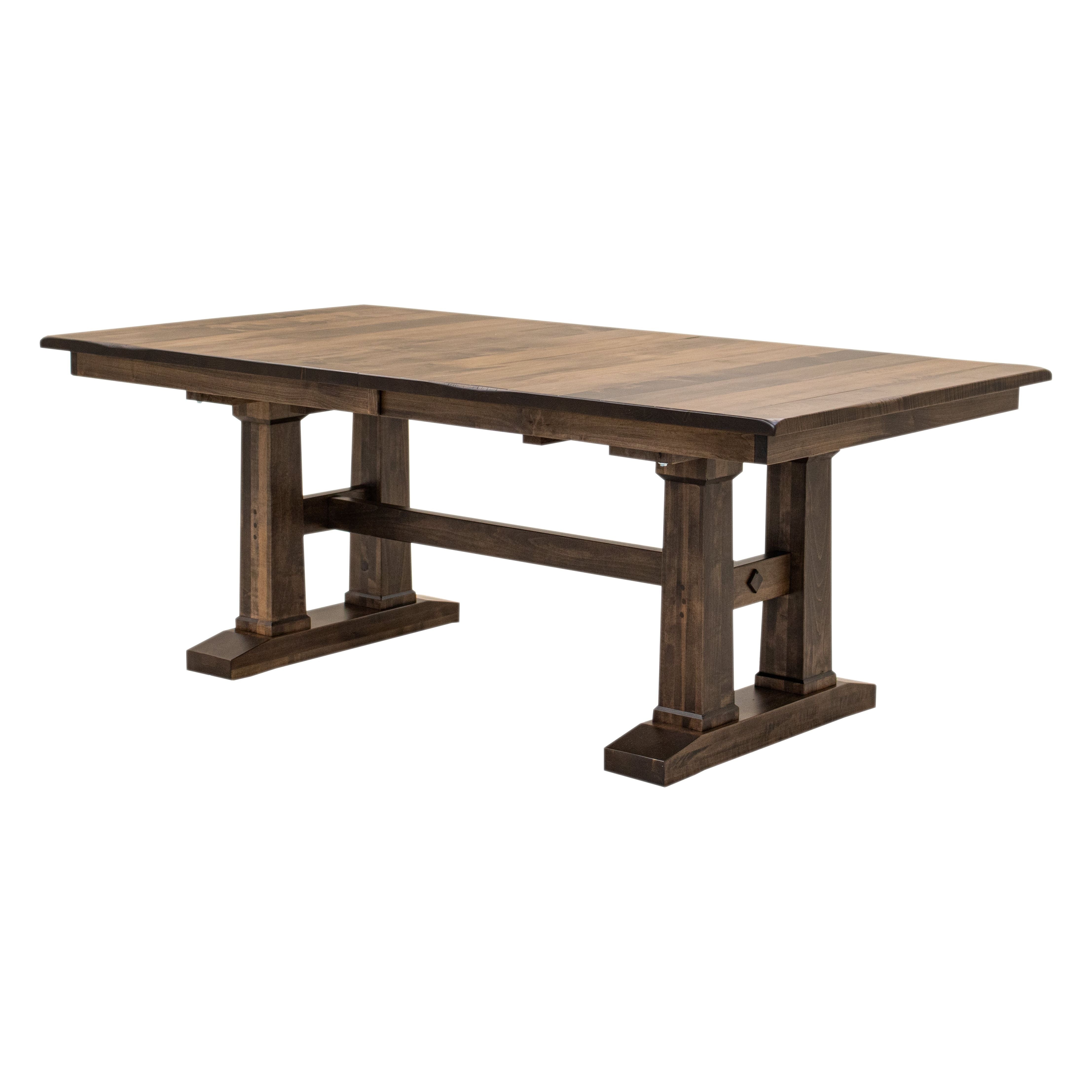 Rowan Maple Wood Large Extending Amish Trestle Dining Table | CO