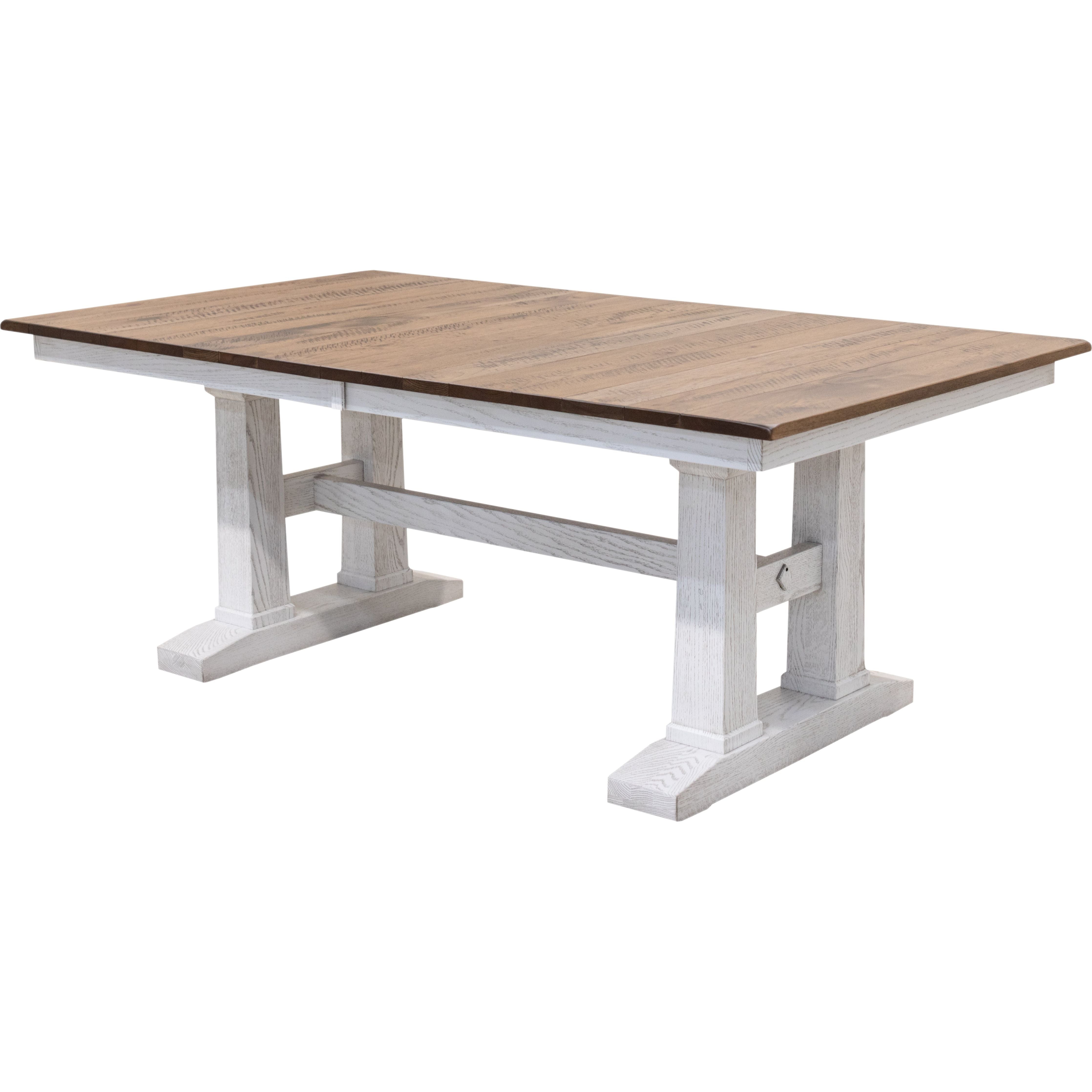 Rowan White & Wood Large Extending Amish Trestle Dining Table | O-GW&RH-CO
