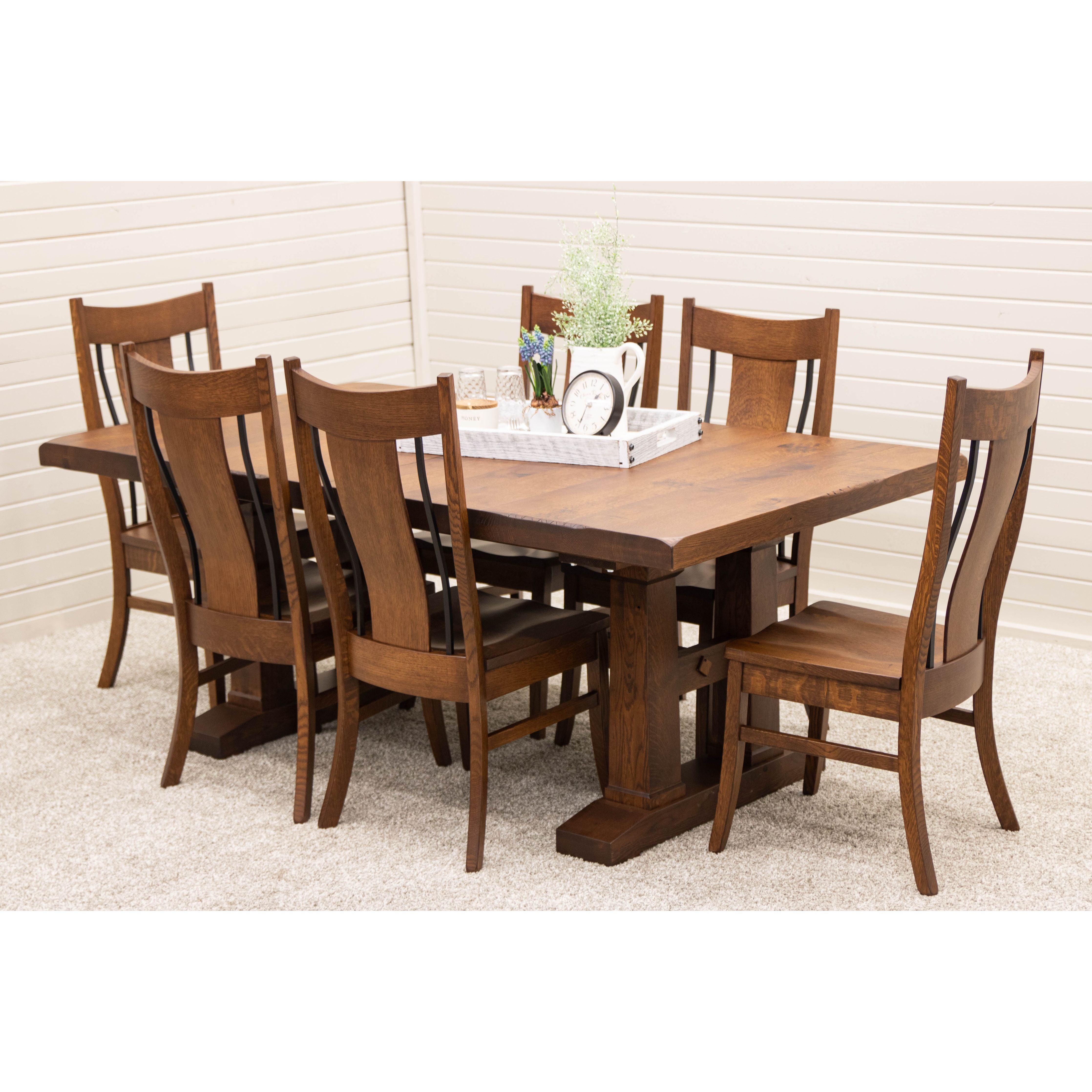 Eagle Rustic Quarter Sawn White Oak Wood Side Dining Chair | GB