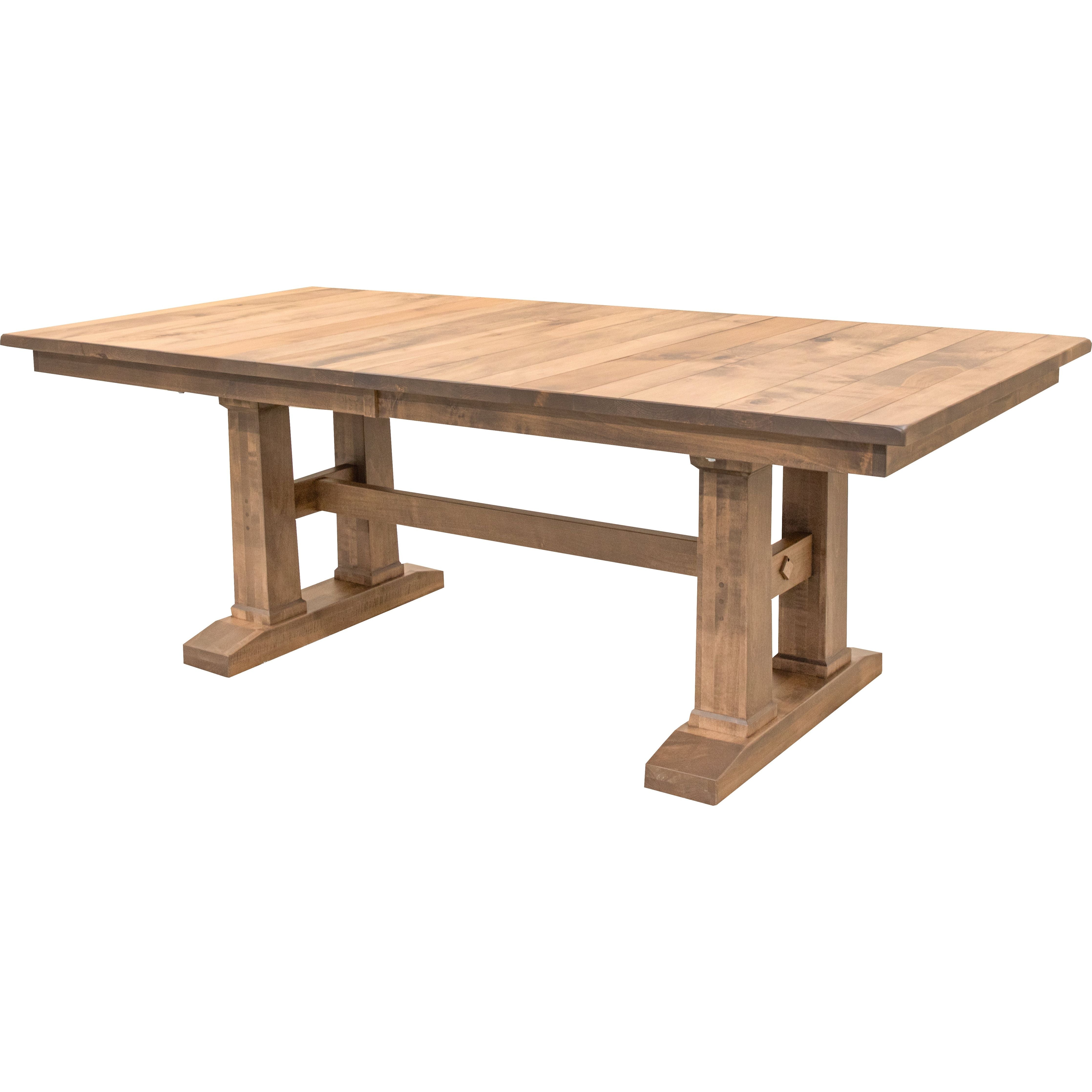 Rowan Maple Wood Large Extending Amish Trestle Dining Table | WB