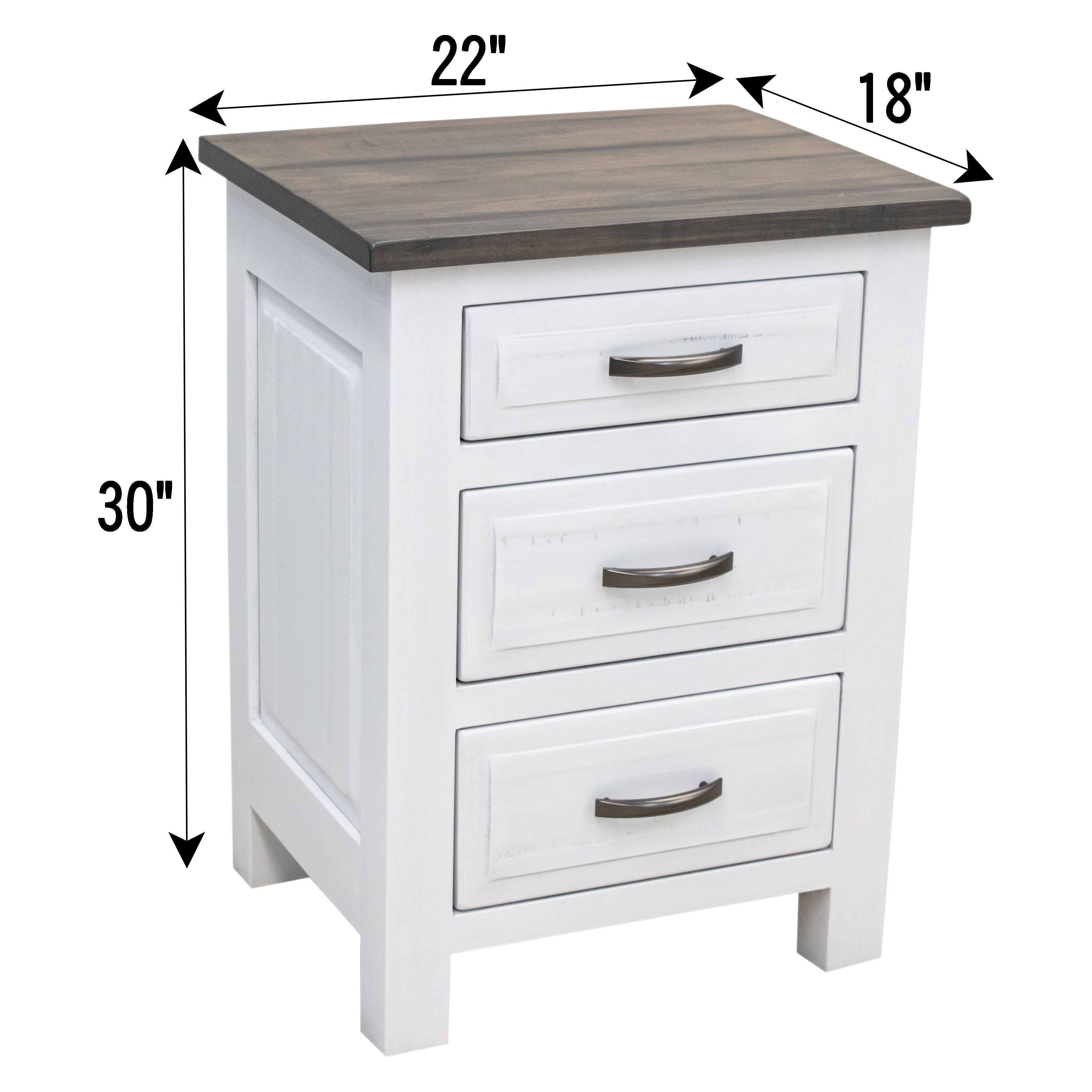 Savannah Rustic 3-Drawer Nightstand