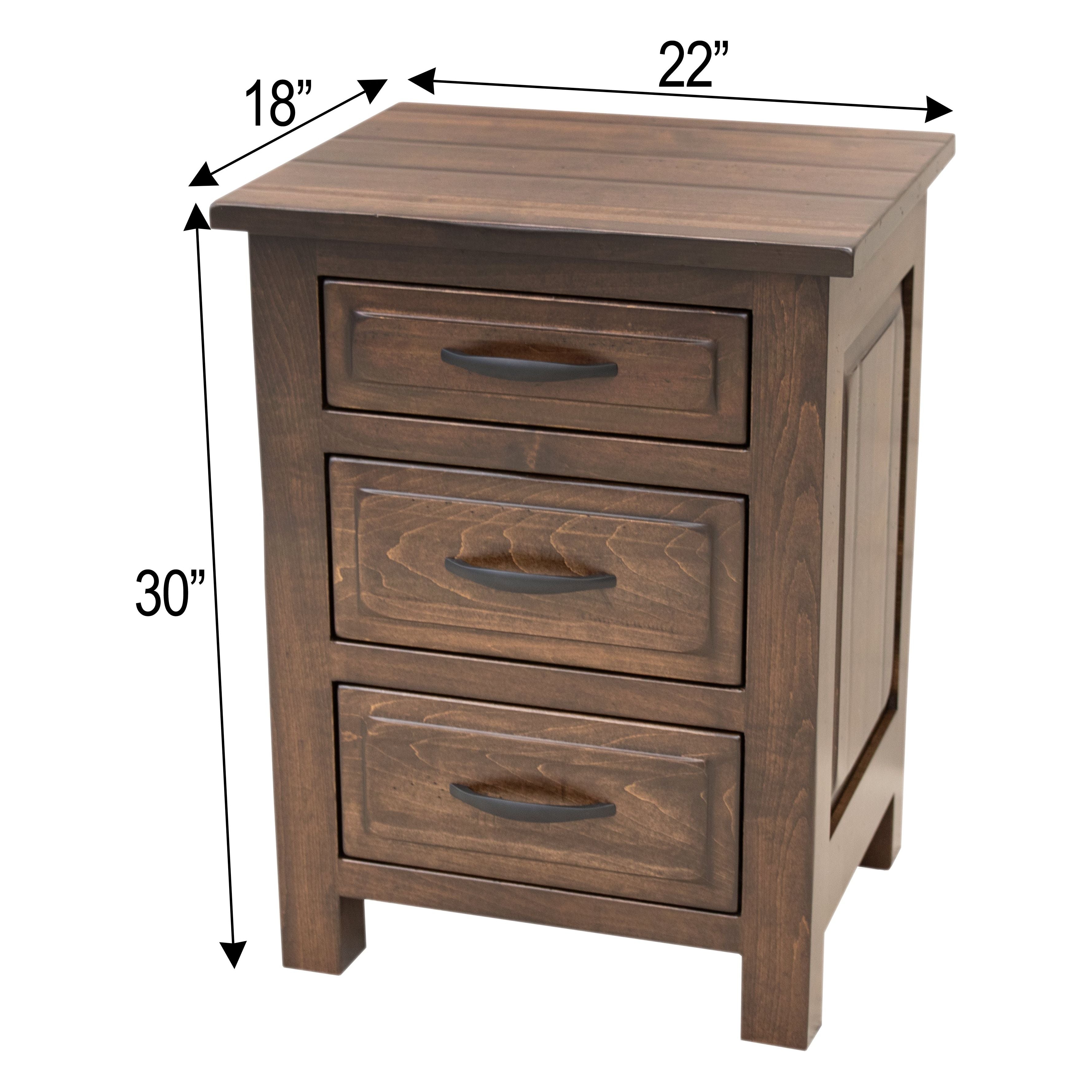 Savannah Rustic 3-Drawer Nightstand