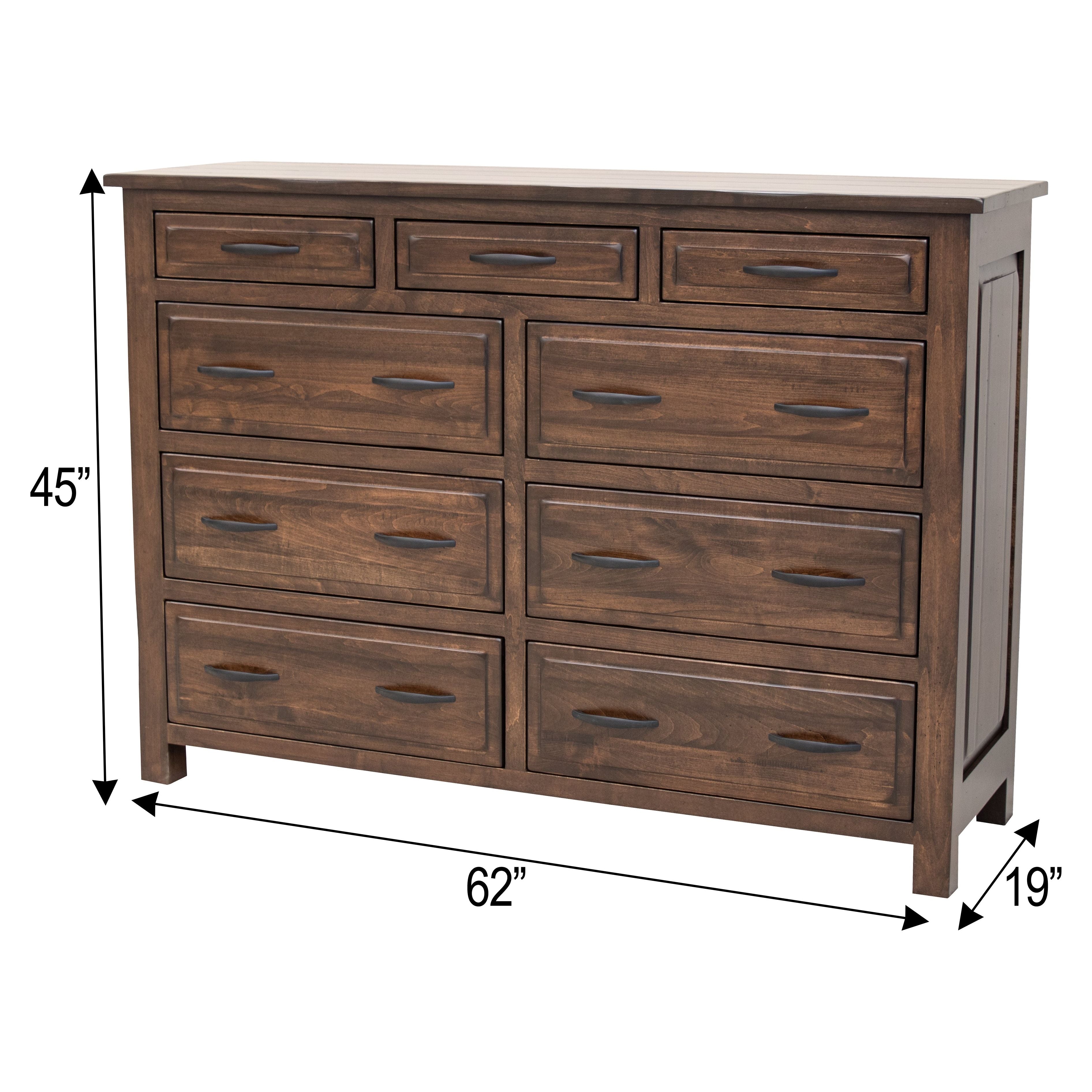 Savannah Rustic 9-Drawer Tall Dresser