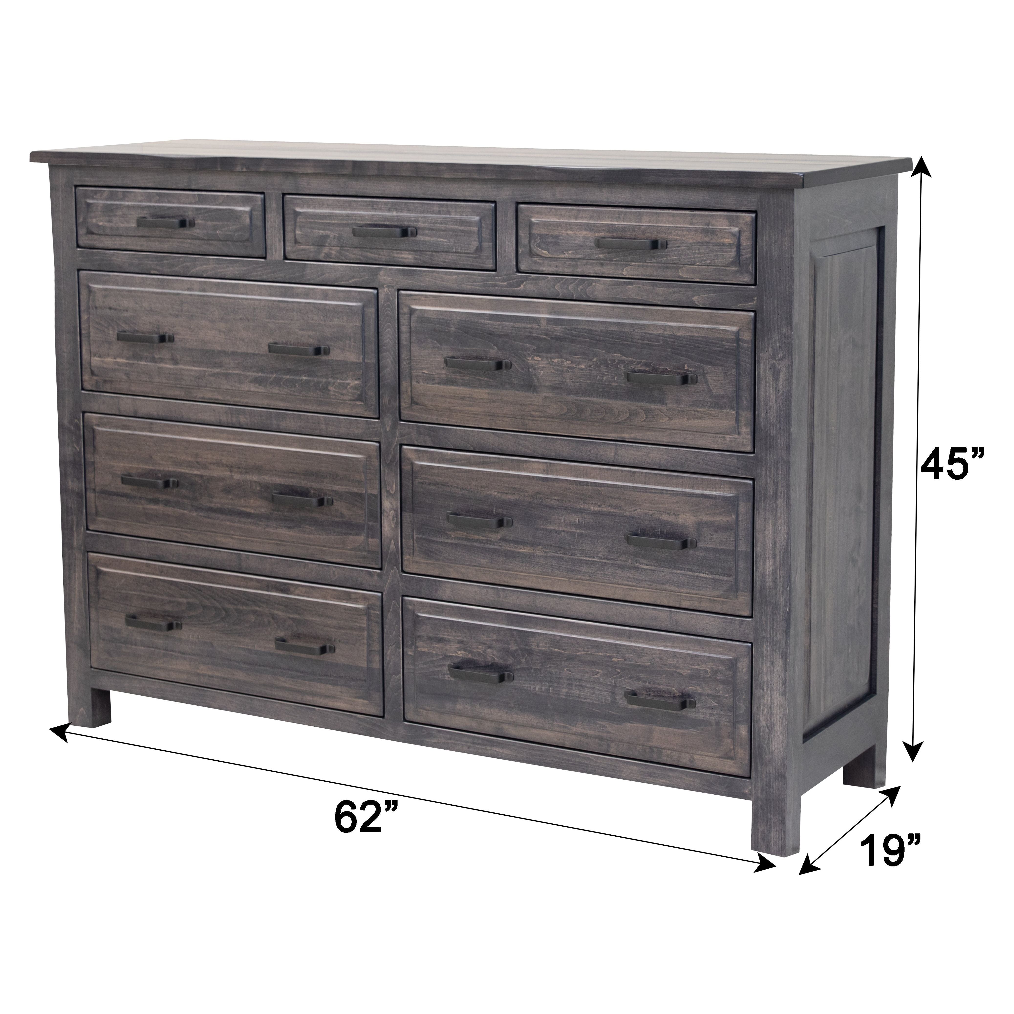 Savannah Rustic 9-Drawer Tall Dresser