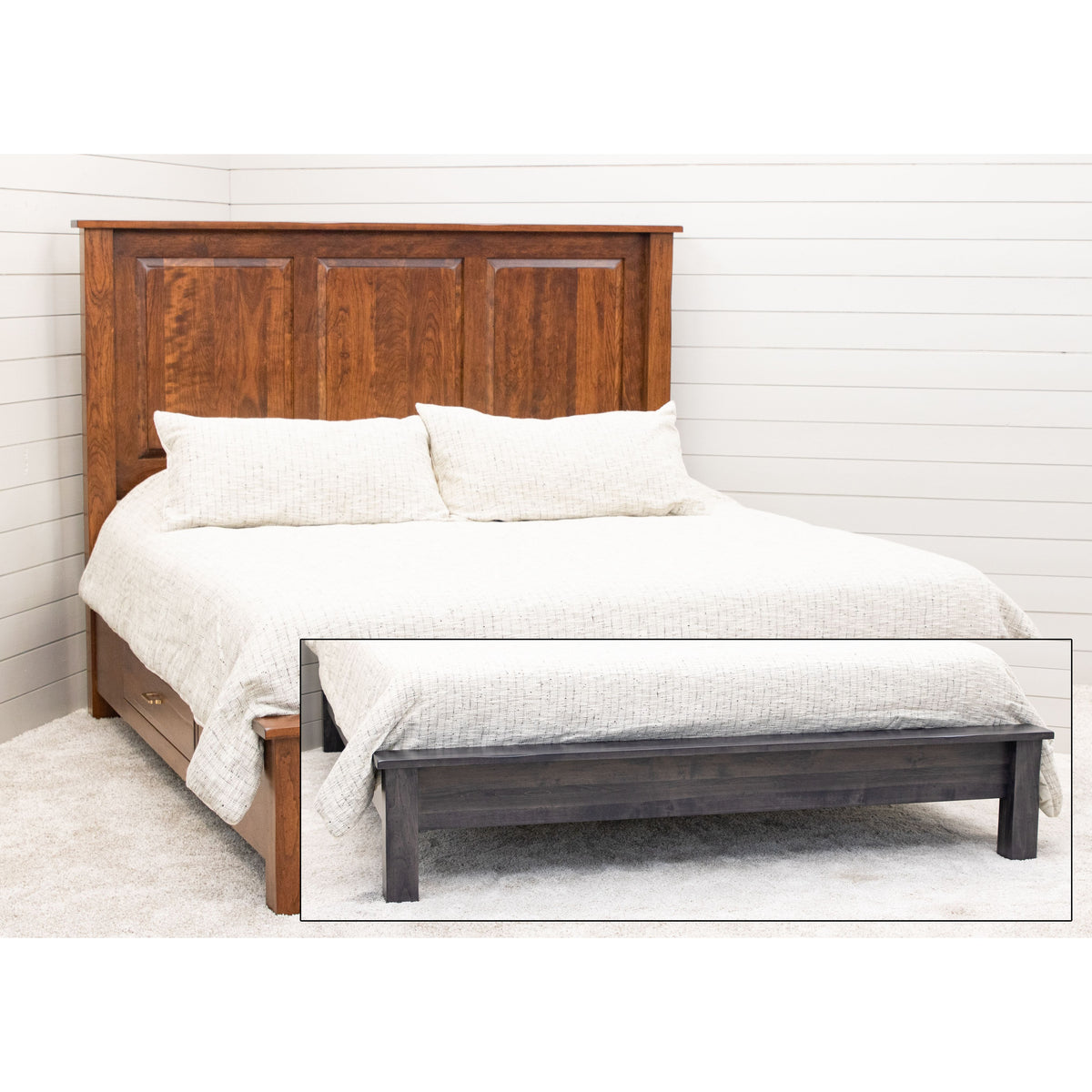 Savannah Full Cherry Wood Storage Platform Bed | MC