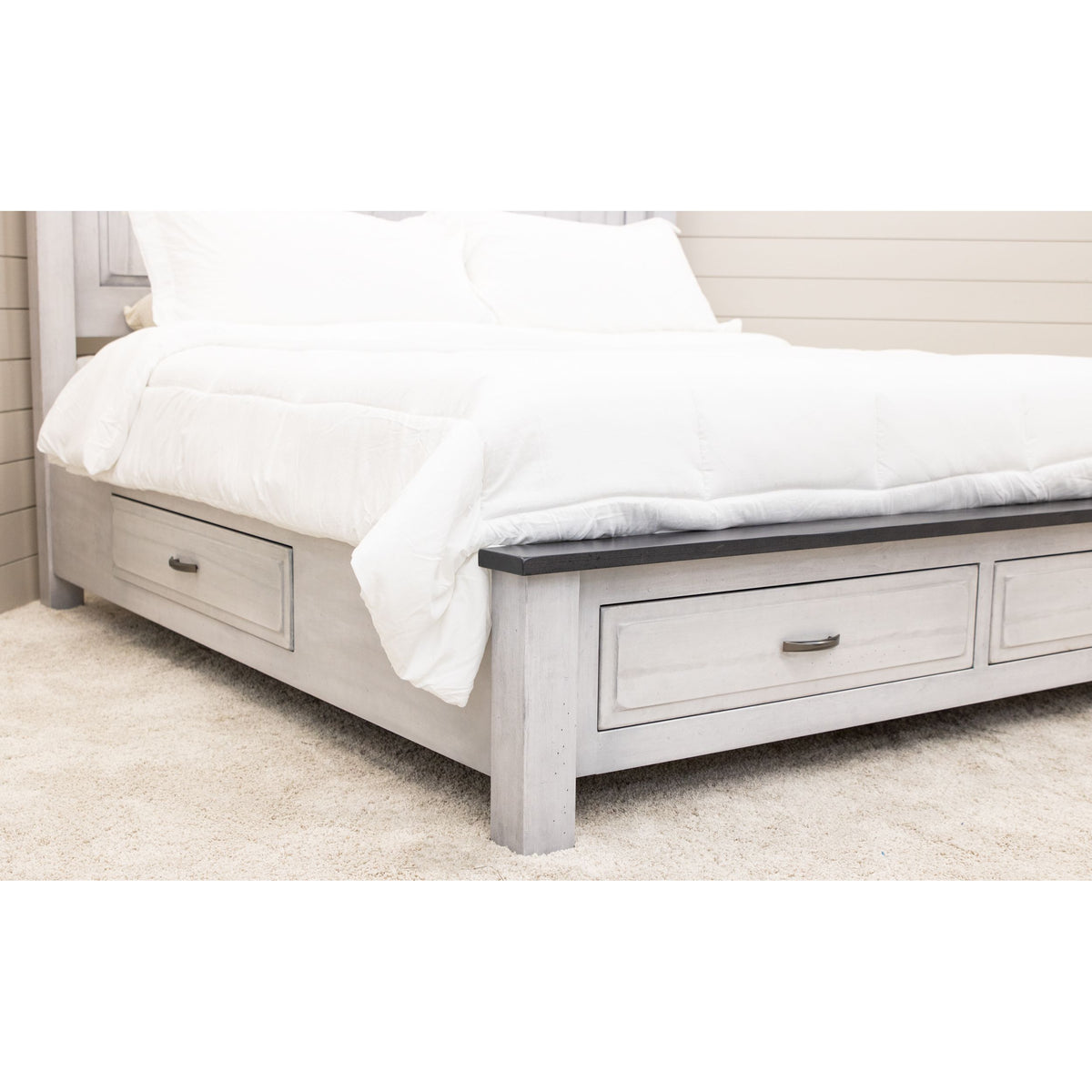Savannah Full White & Wood Storage Platform Bed | M-AV&GS