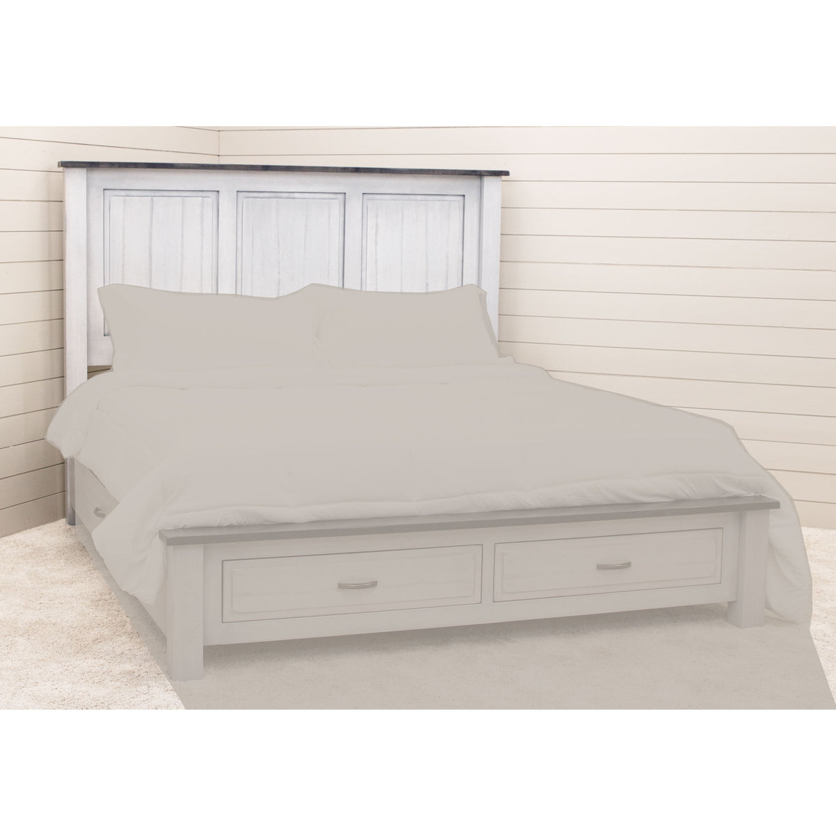 Savannah Full White & Wood Storage Platform Bed | M-AV&GS
