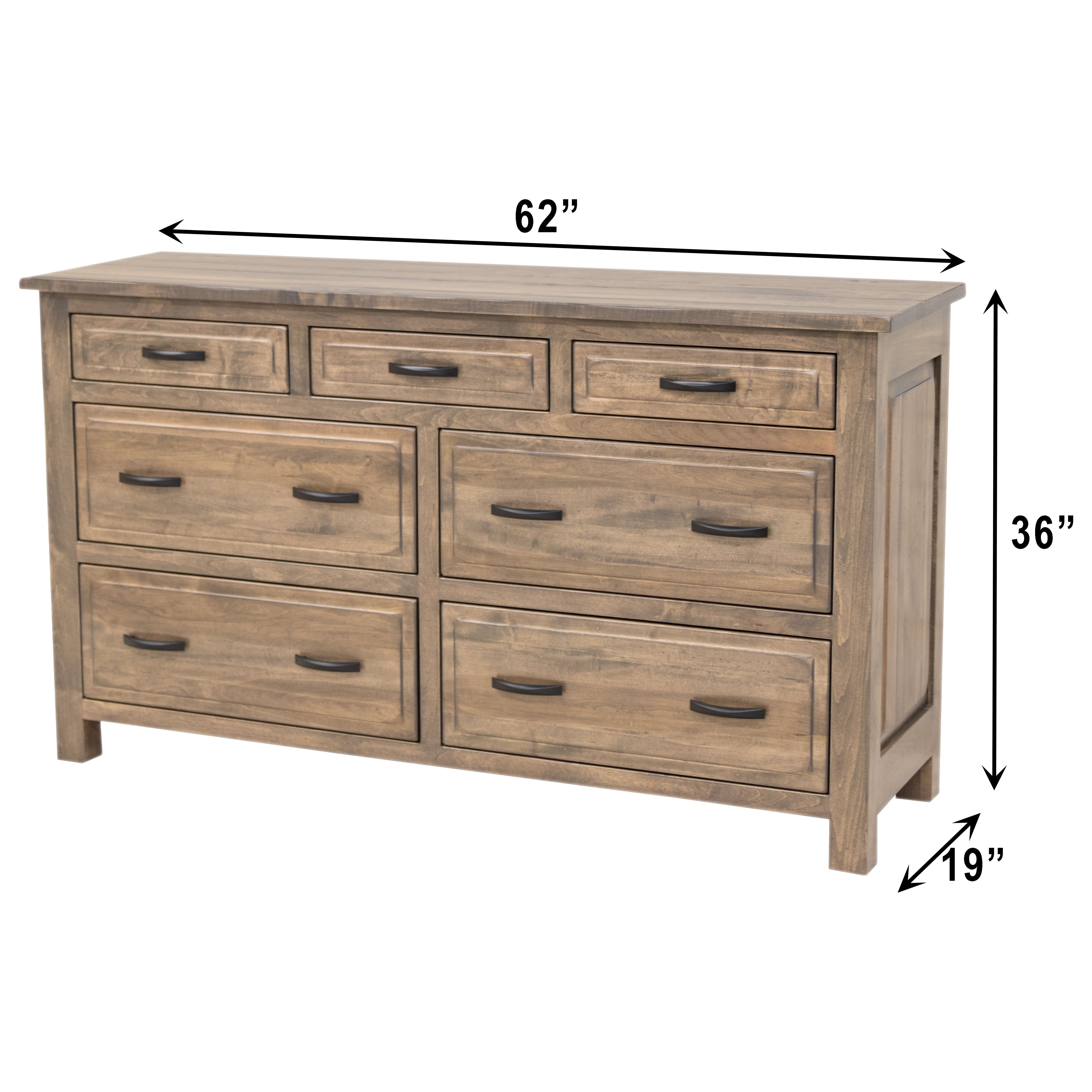 Savannah Rustic 7-Drawer Low Dresser
