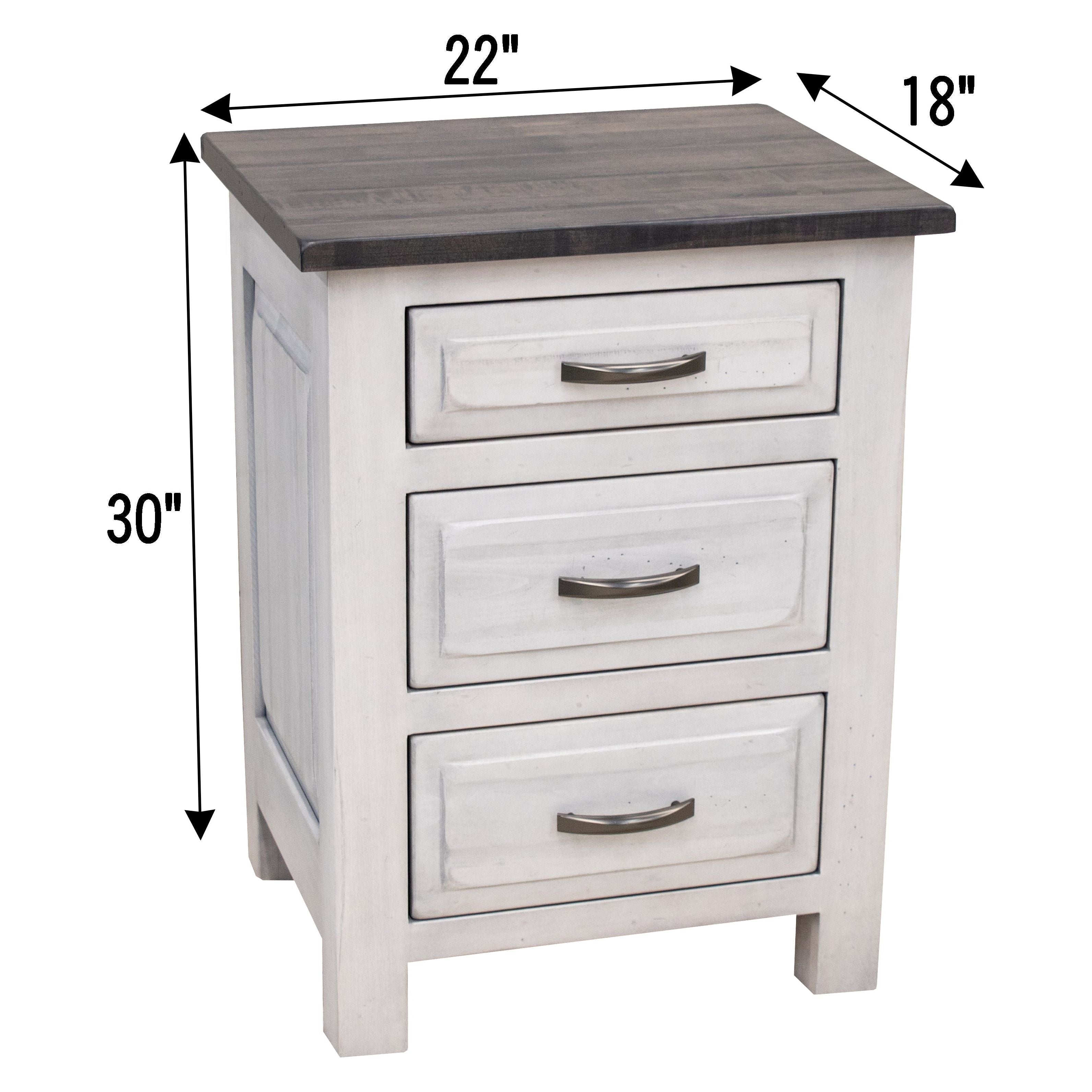 Savannah Rustic 3-Drawer Nightstand