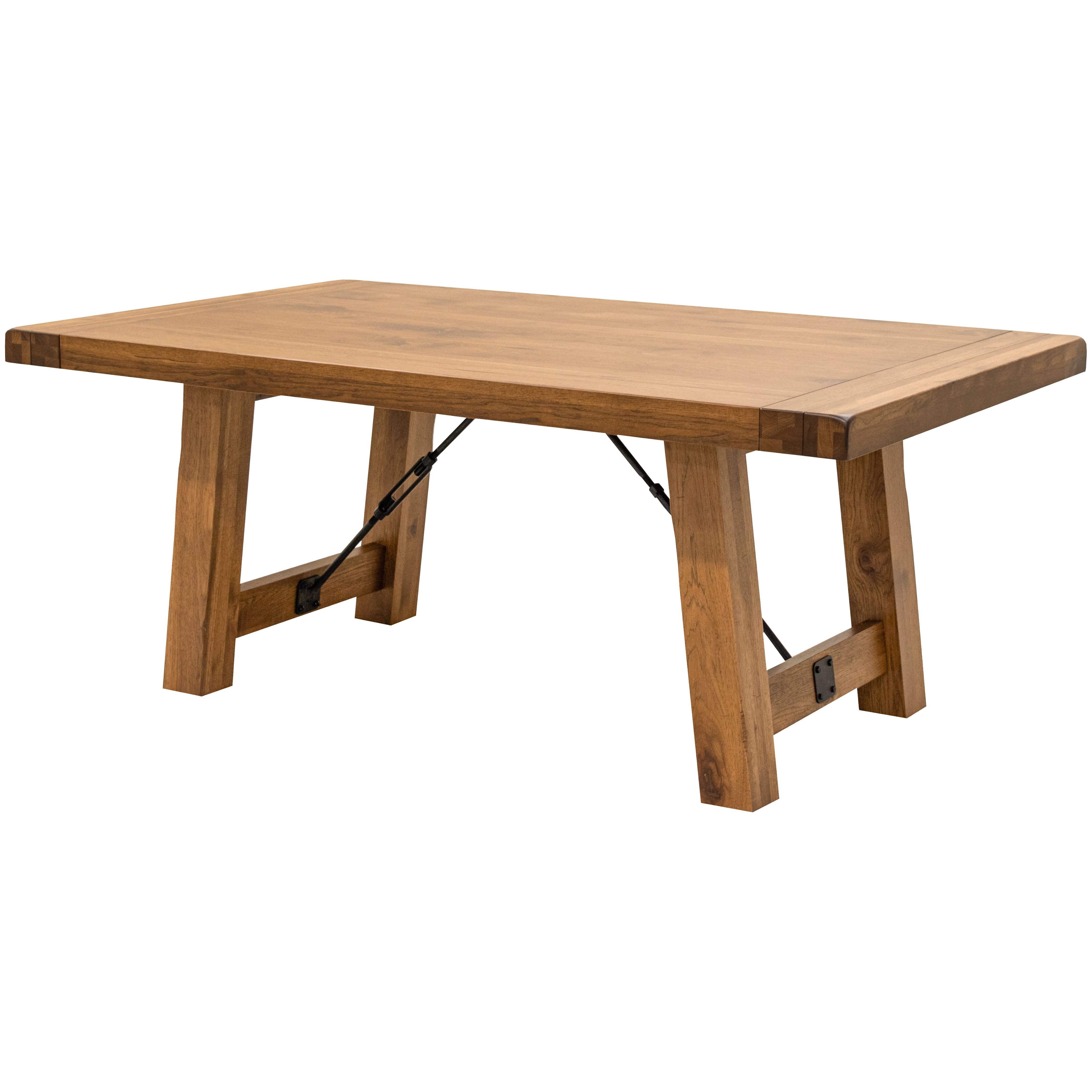 Settler's Trestle Large Hickory Wood Extending Dining Table | HC