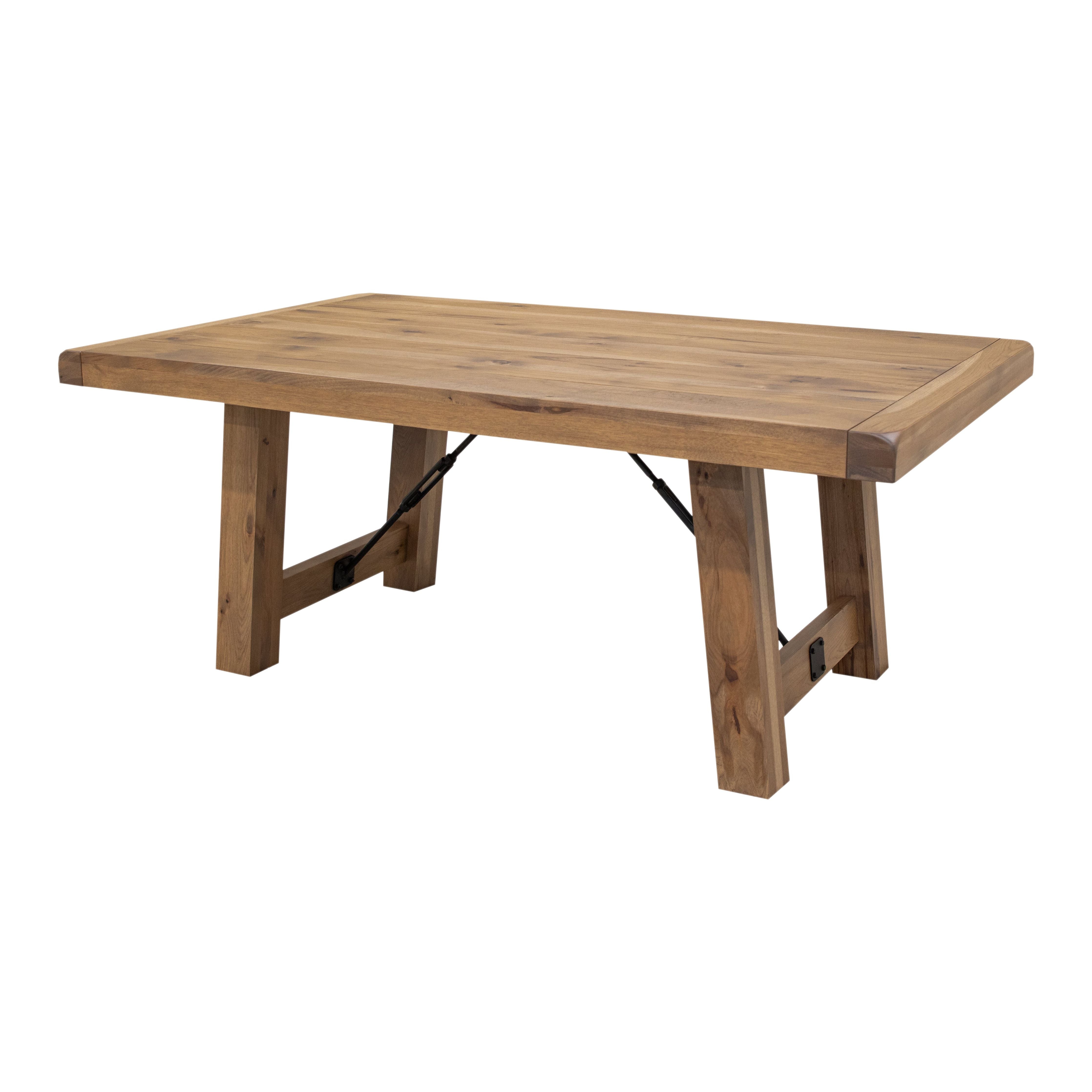 Settler's Trestle Large Hickory Wood Extending Dining Table | CO