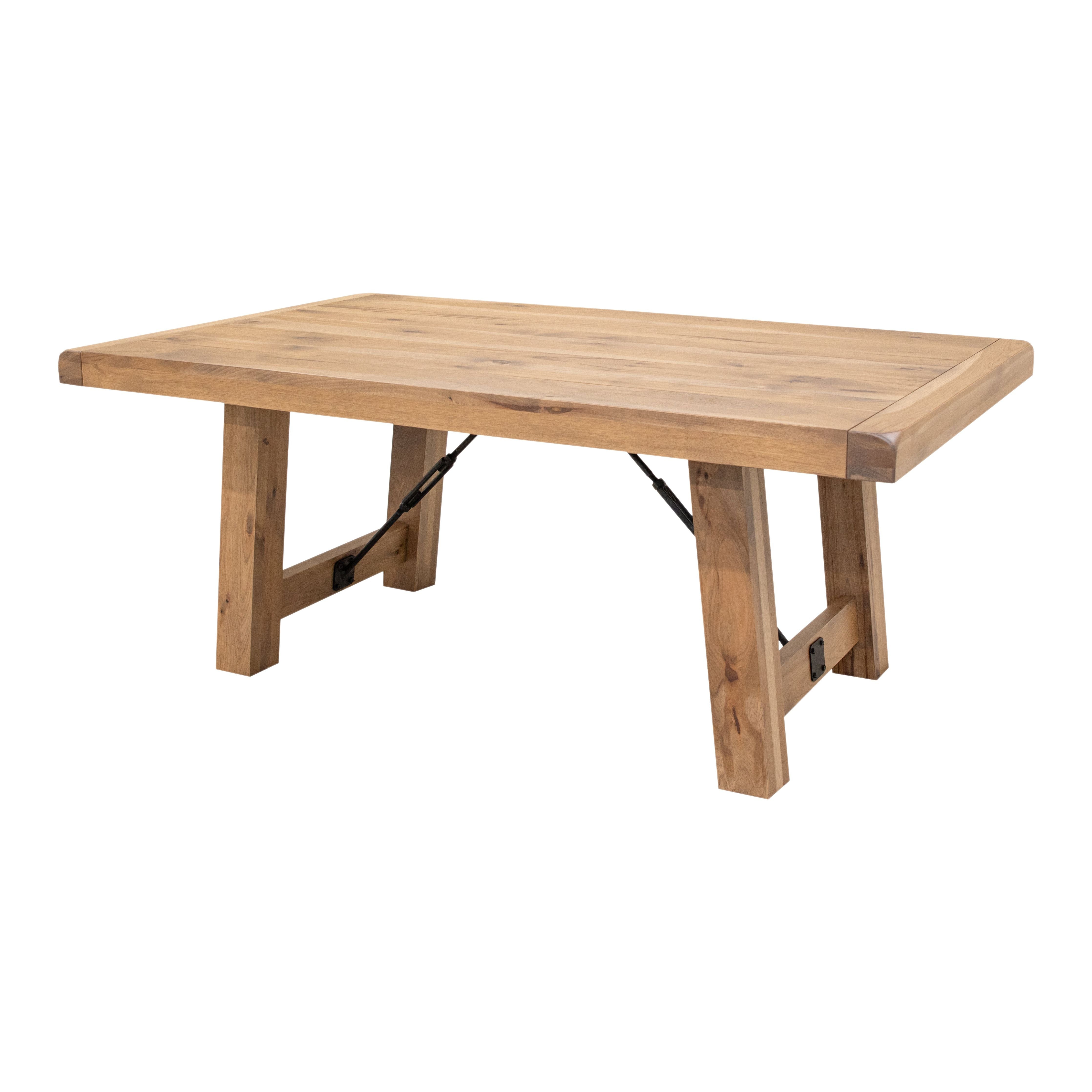 Settler's Trestle Large Hickory Wood Extending Dining Table | WB