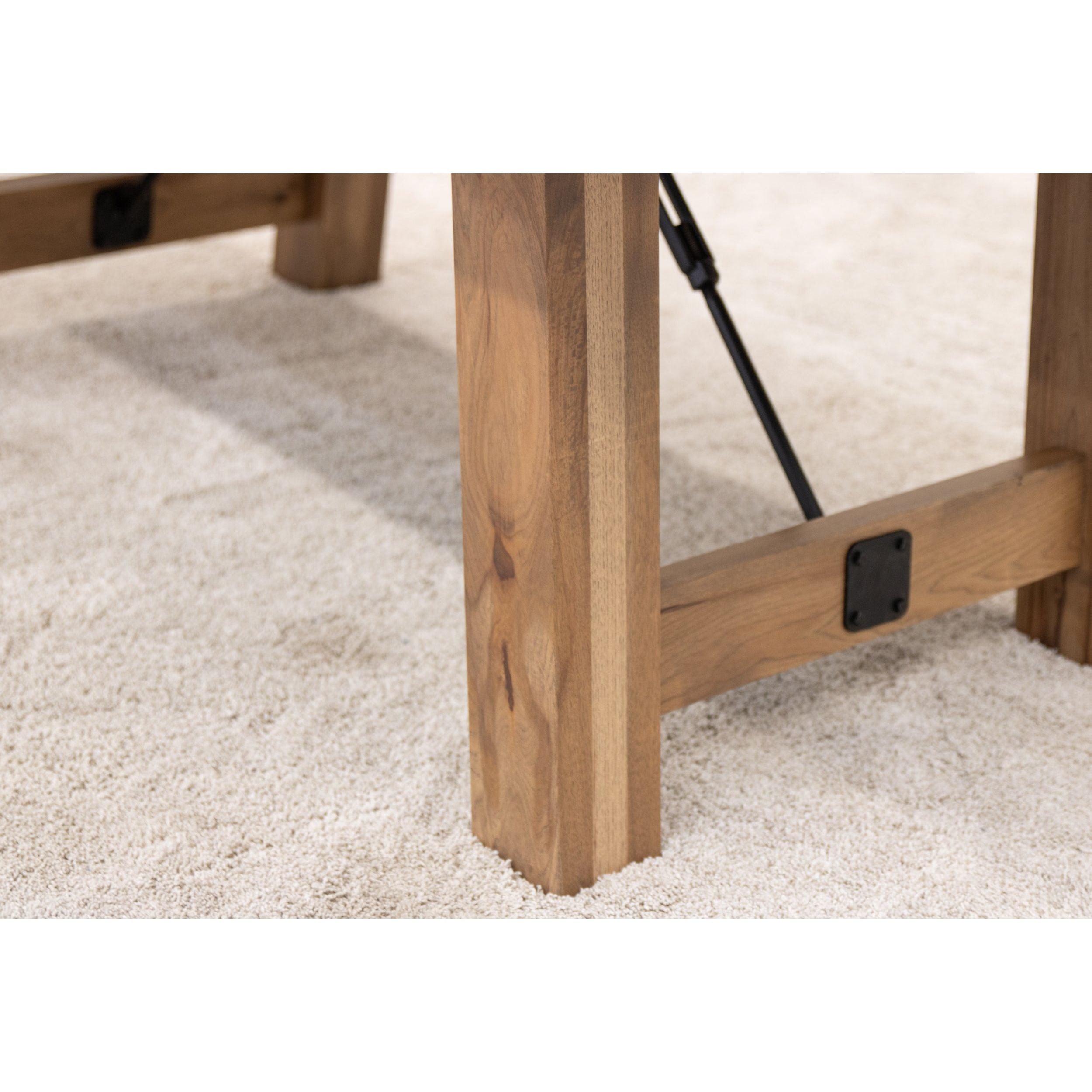 Settler's Trestle Large Hickory Wood Extending Dining Table | WB