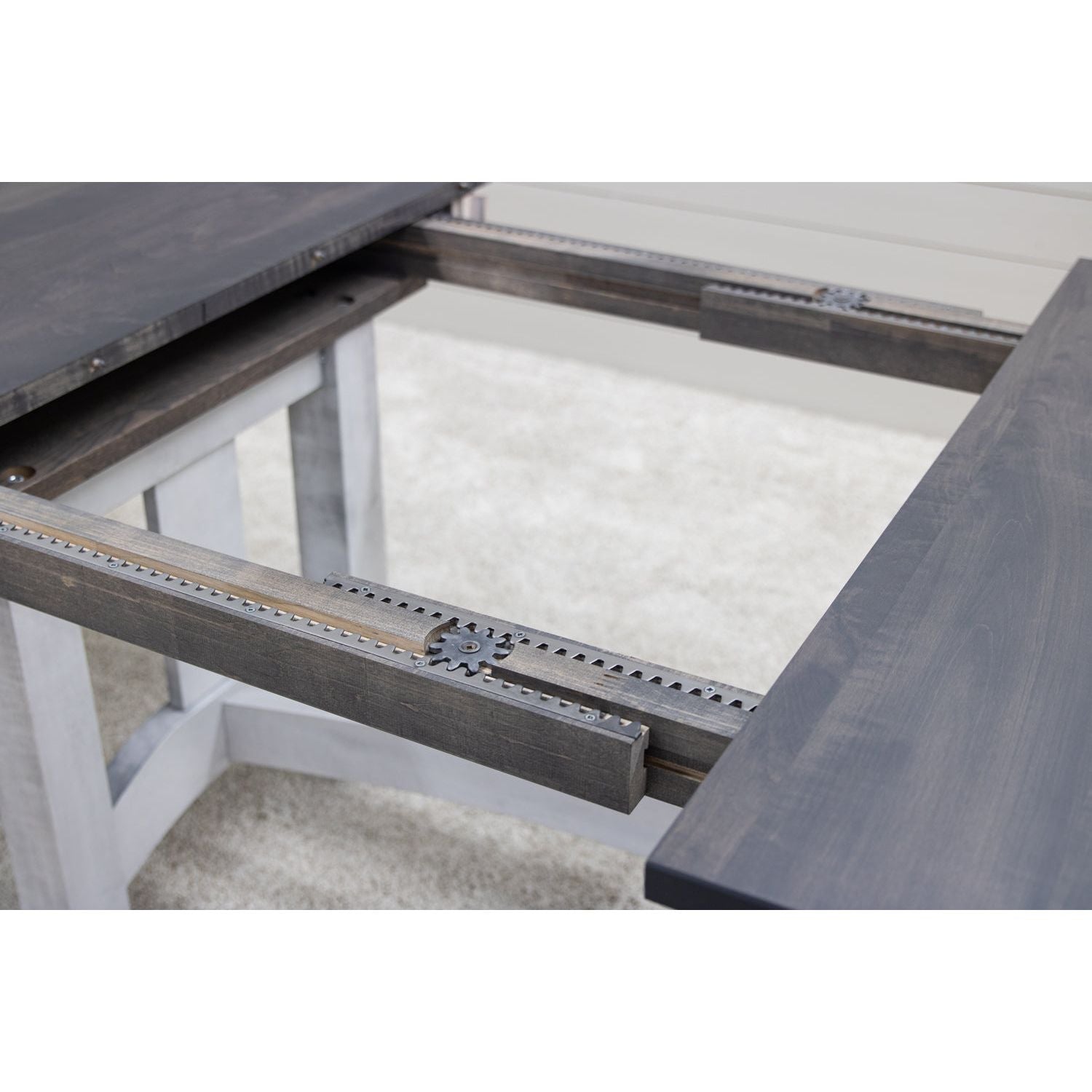 Shaker Hill White & Wood Extending Amish Dining Table | M-AV&GS