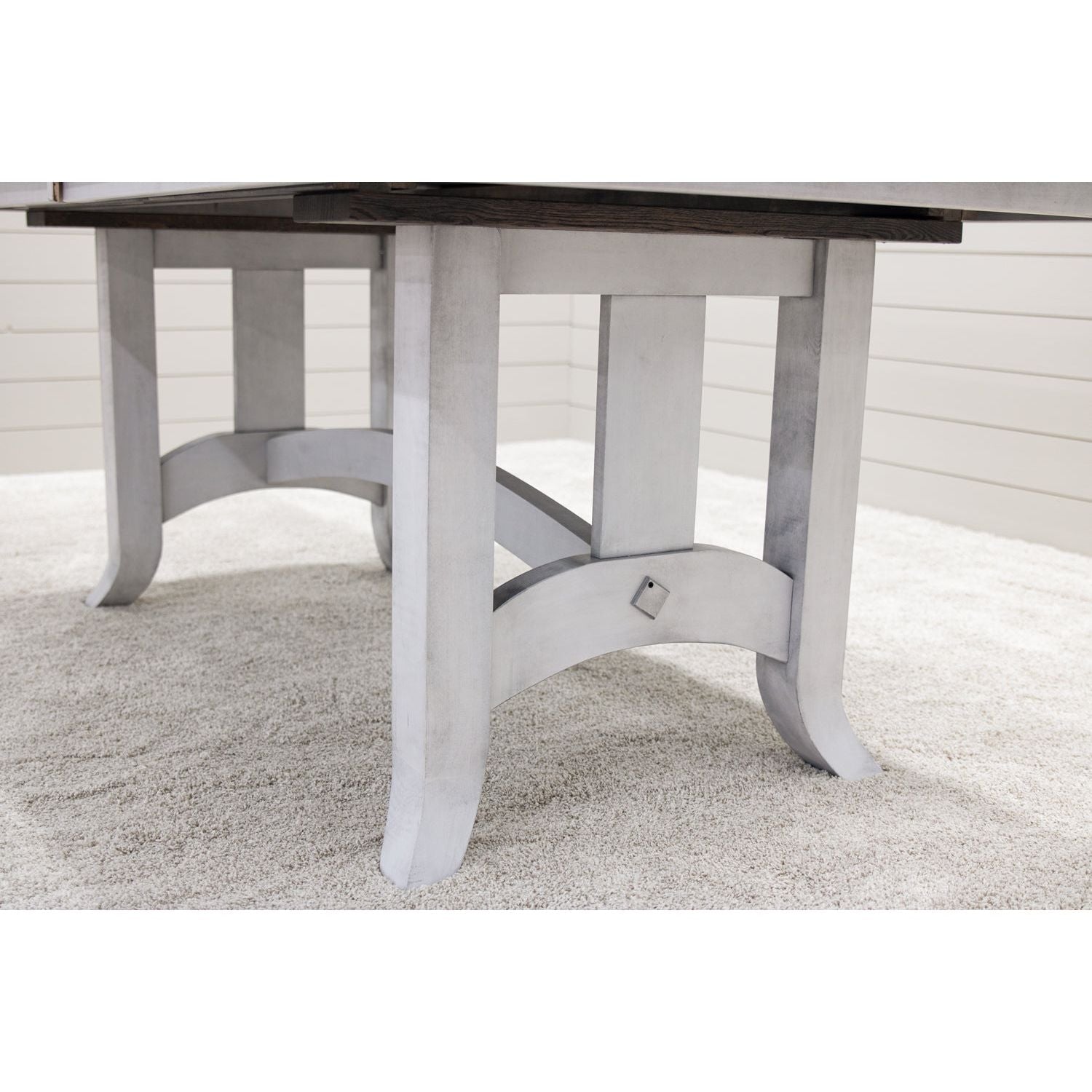 Shaker Hill White & Wood Extending Amish Dining Table | M-AV&GS