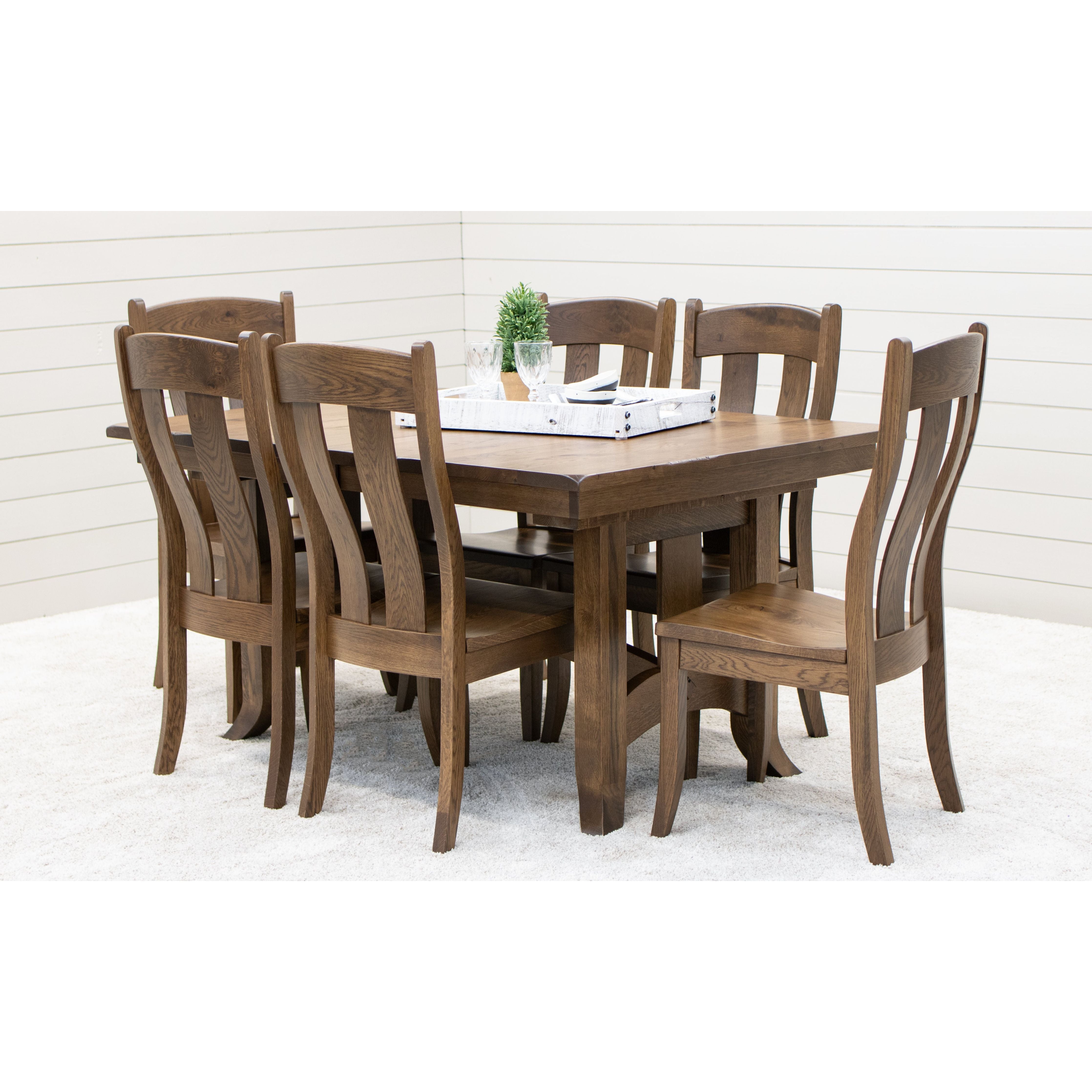 Shaker Hill White Oak Wood Extending Amish Dining Table | CO