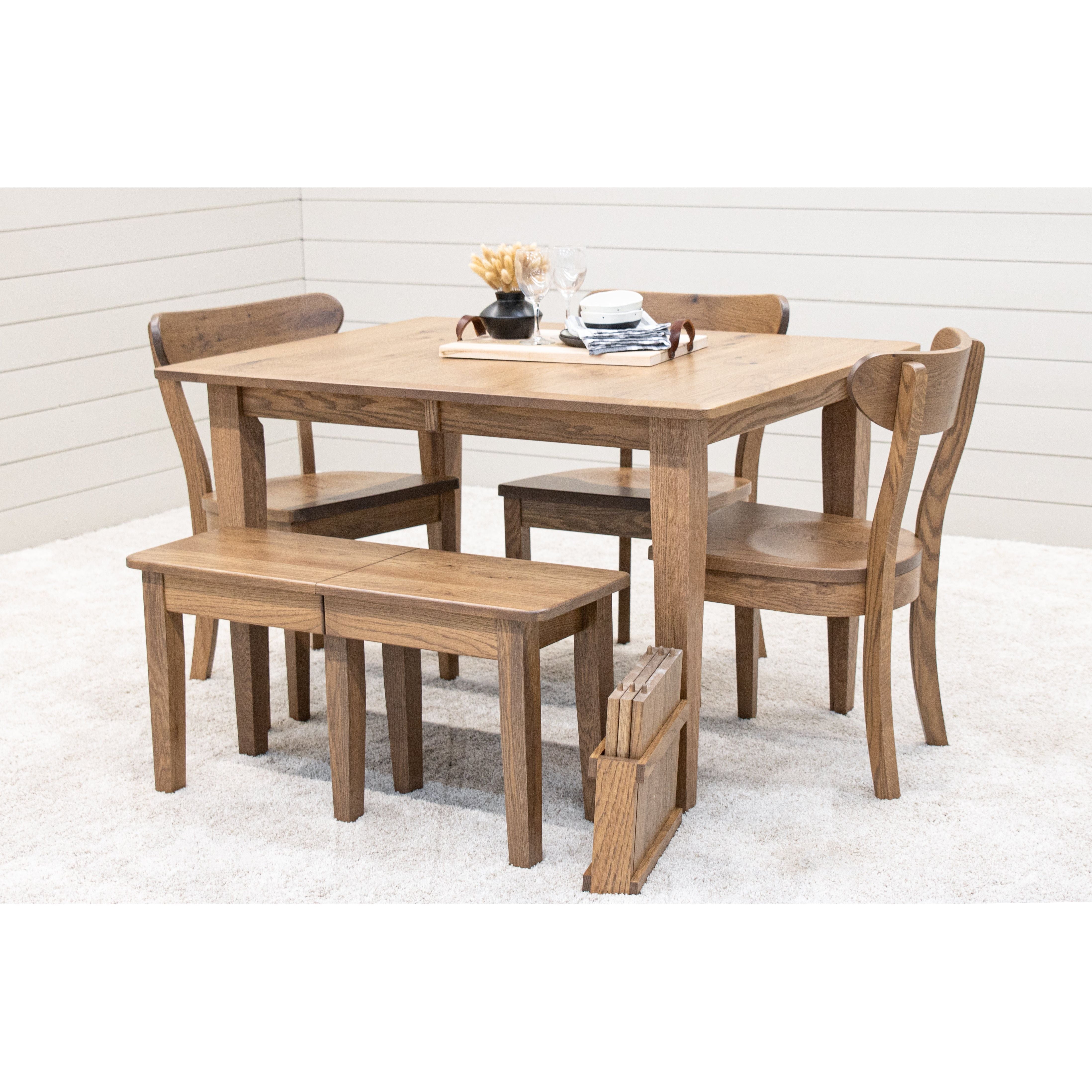 Lakeland Shaker White Oak Wood Small Rectangle Kitchen Table | WB