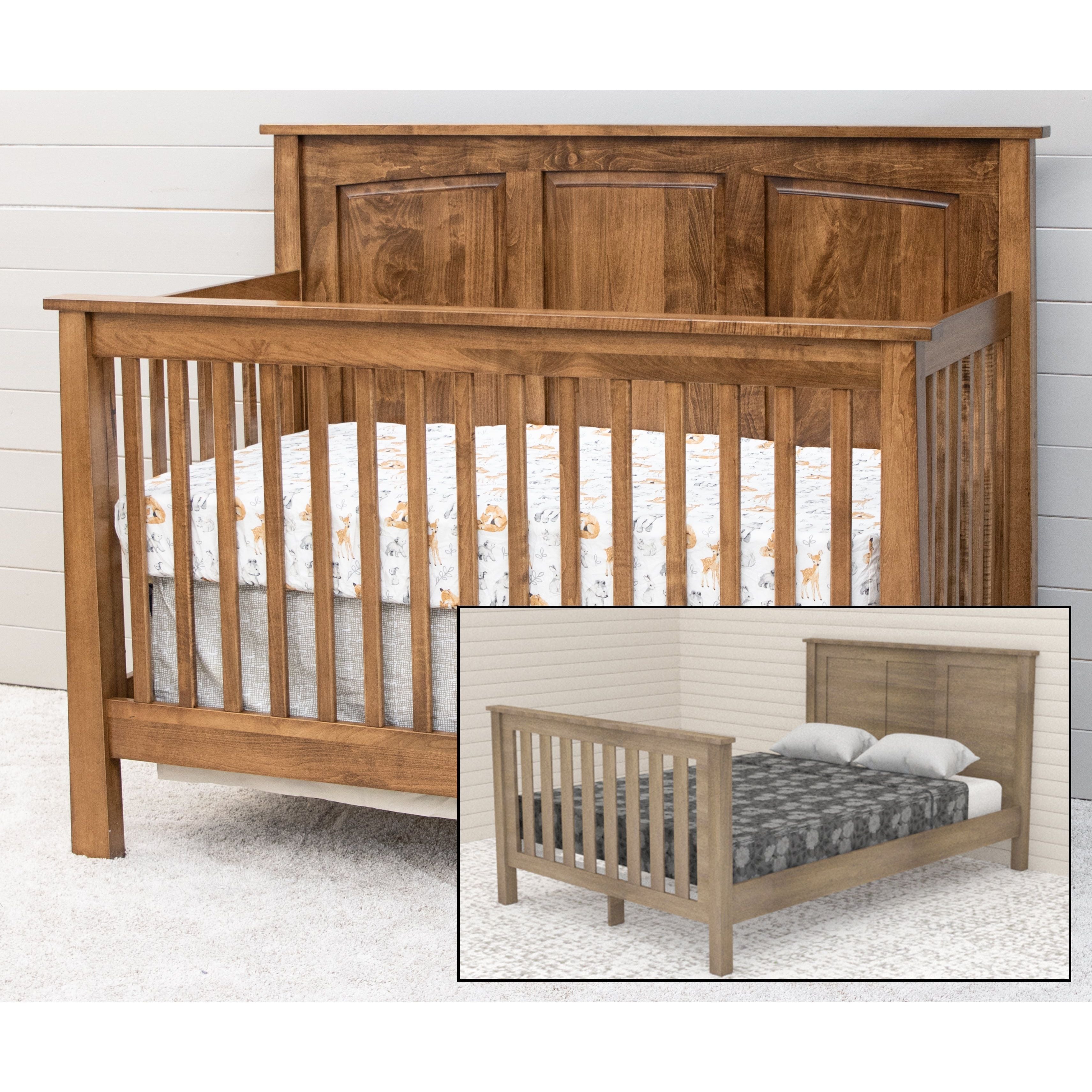 Shaker Panel Maple Wood Convertible Crib | HC