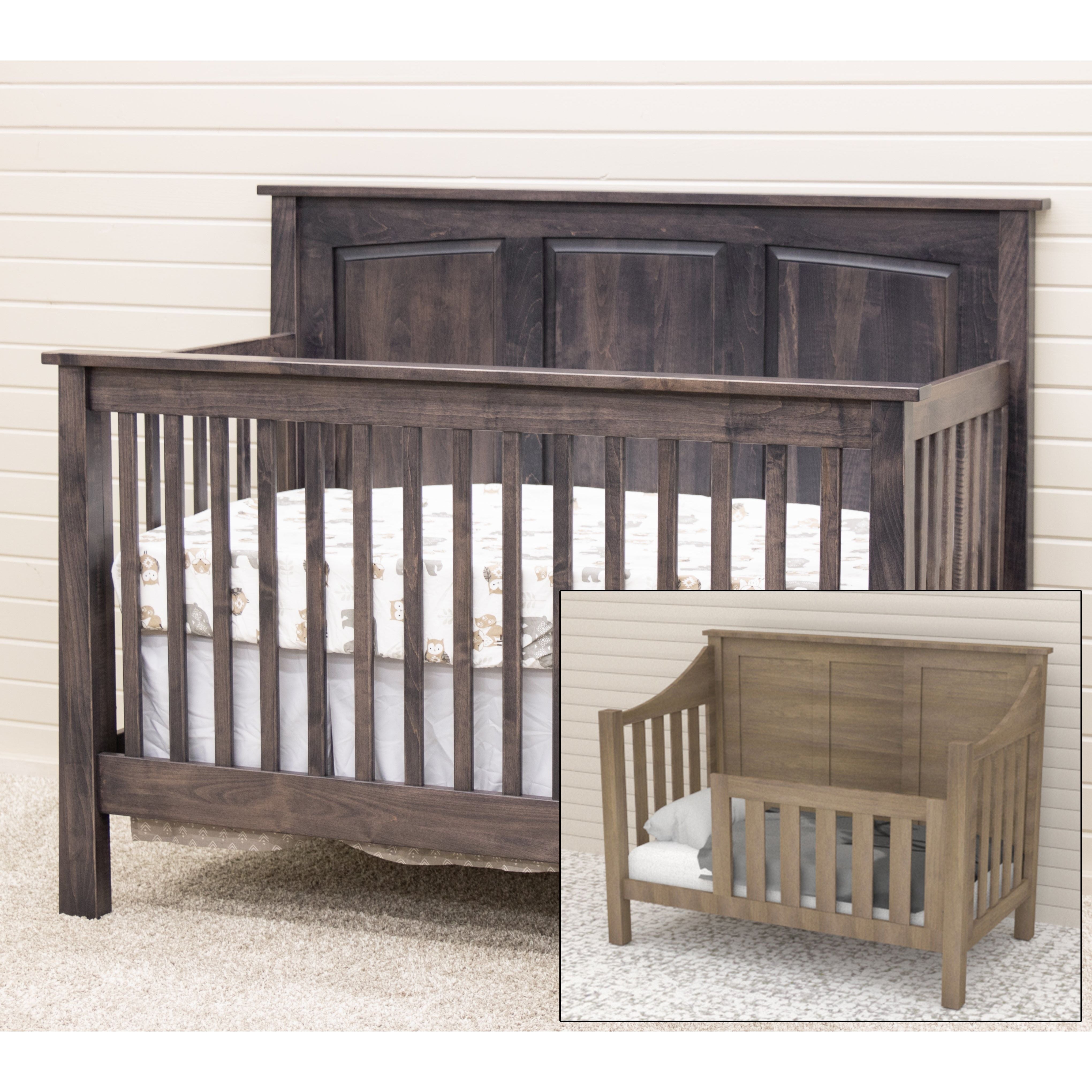 Shaker Panel Maple Wood Convertible Crib | GS