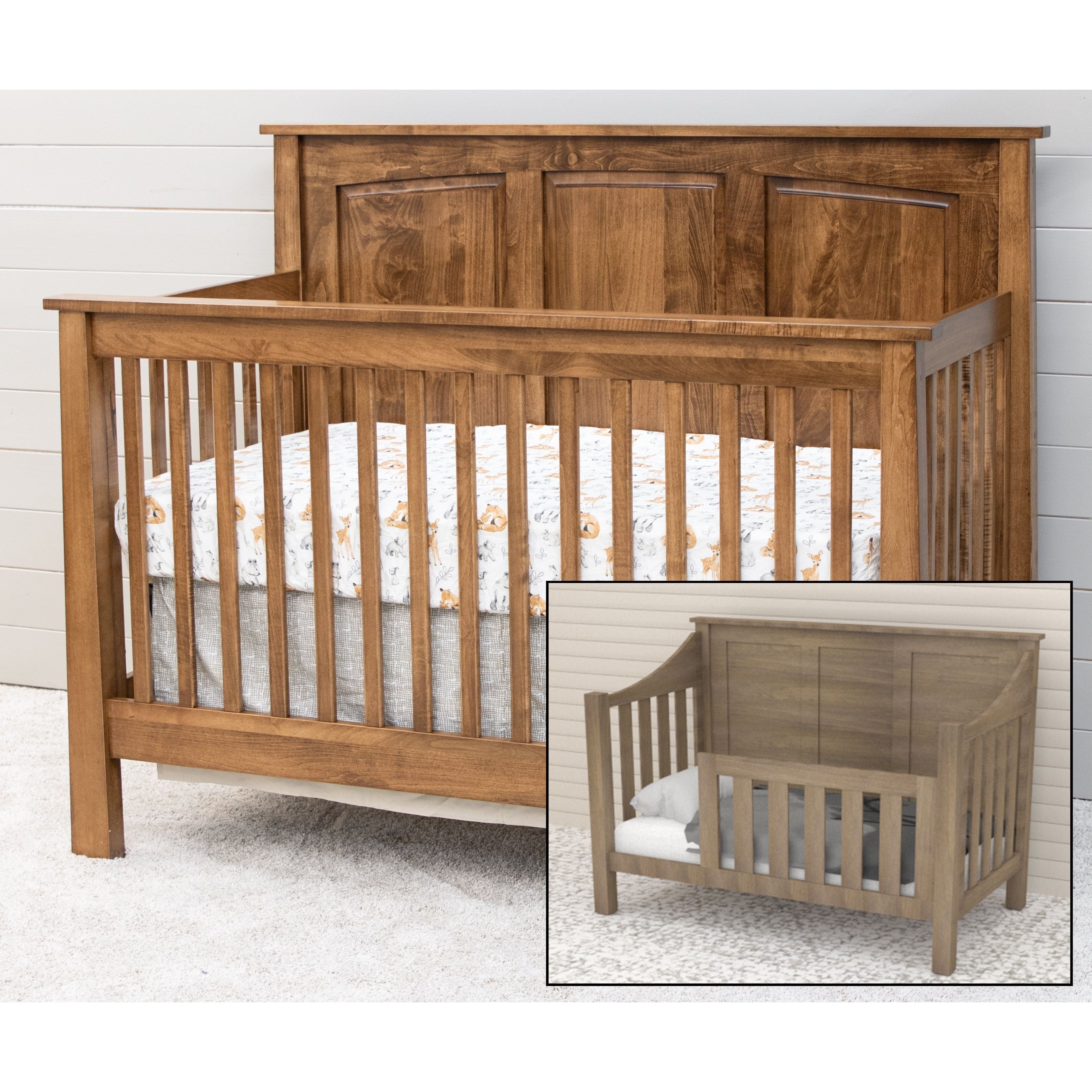 Shaker Panel Maple Wood Convertible Crib | HC