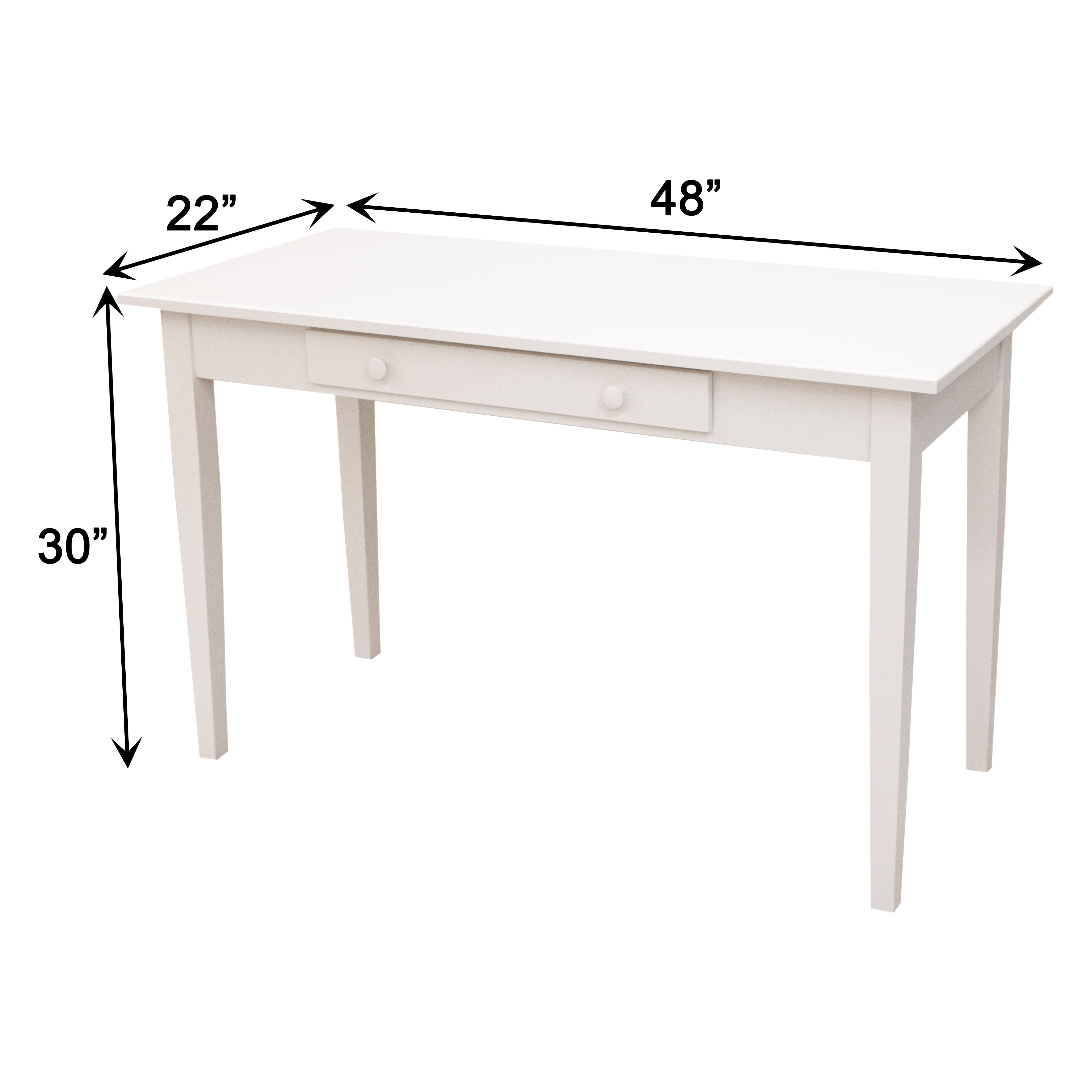 Shaker White Solid Wood Writing Desk | M-DW