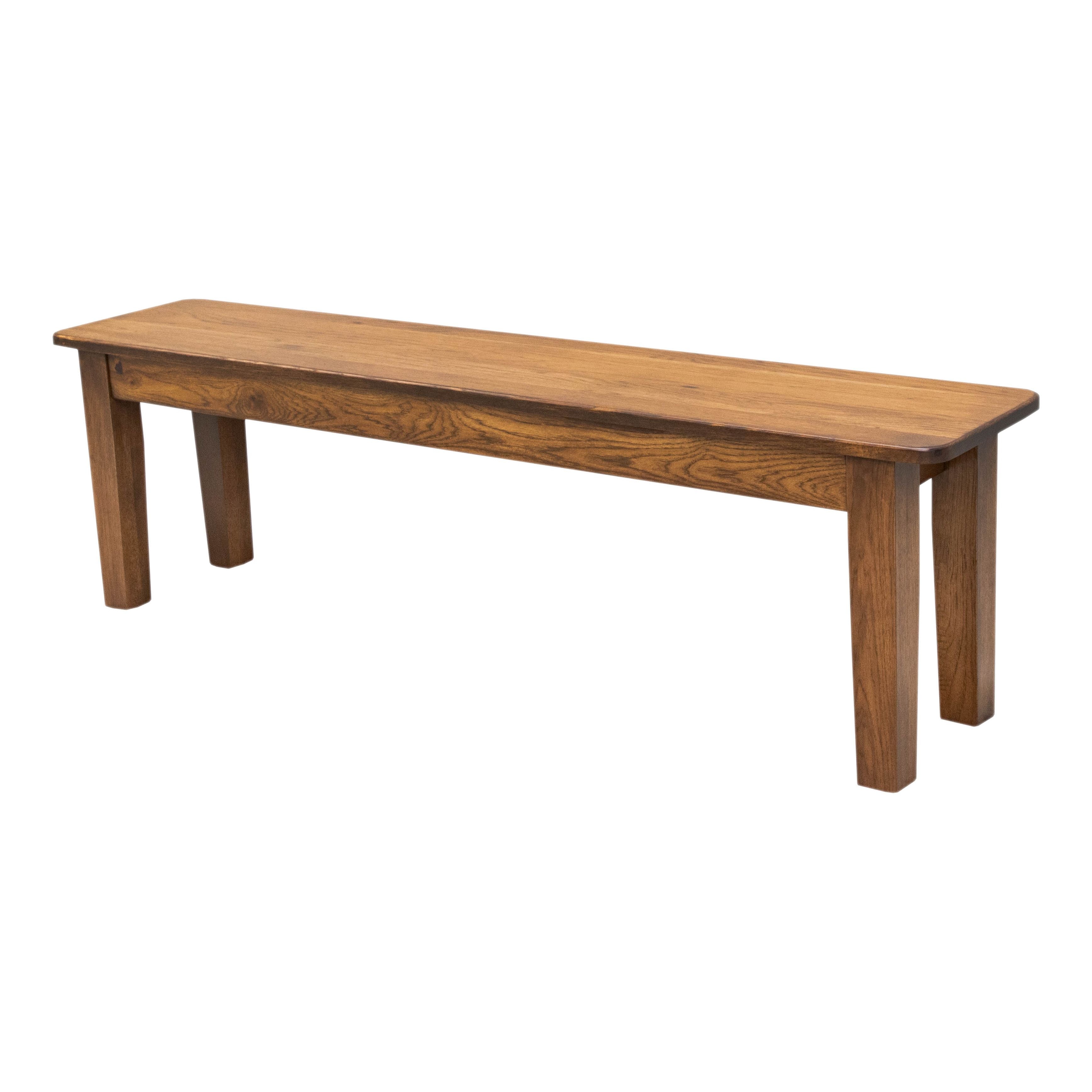 Heavy Shaker Leg Hickory Wood Dining Bench | HC