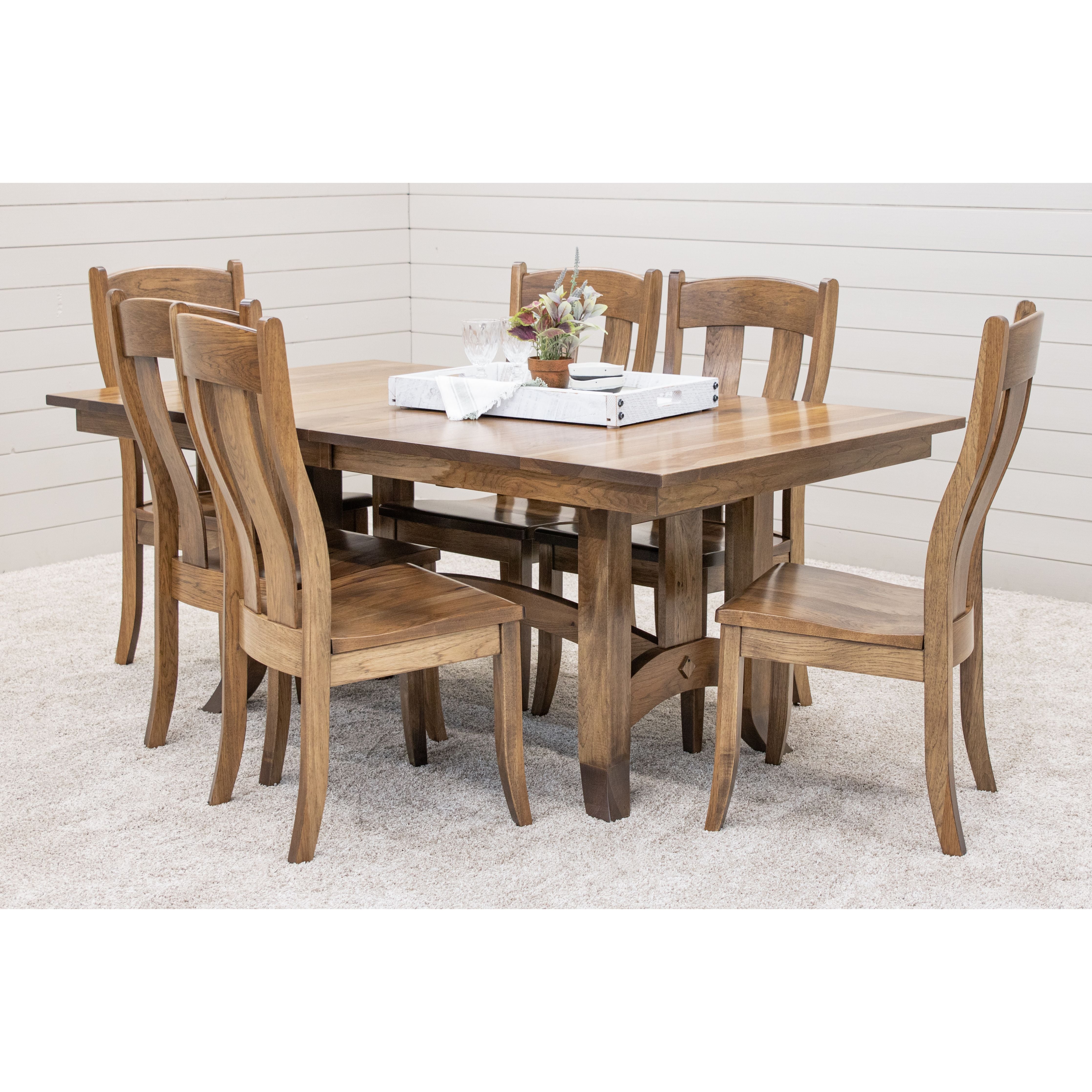 Shaker Hill Hickory Wood Extending Amish Dining Table | CO