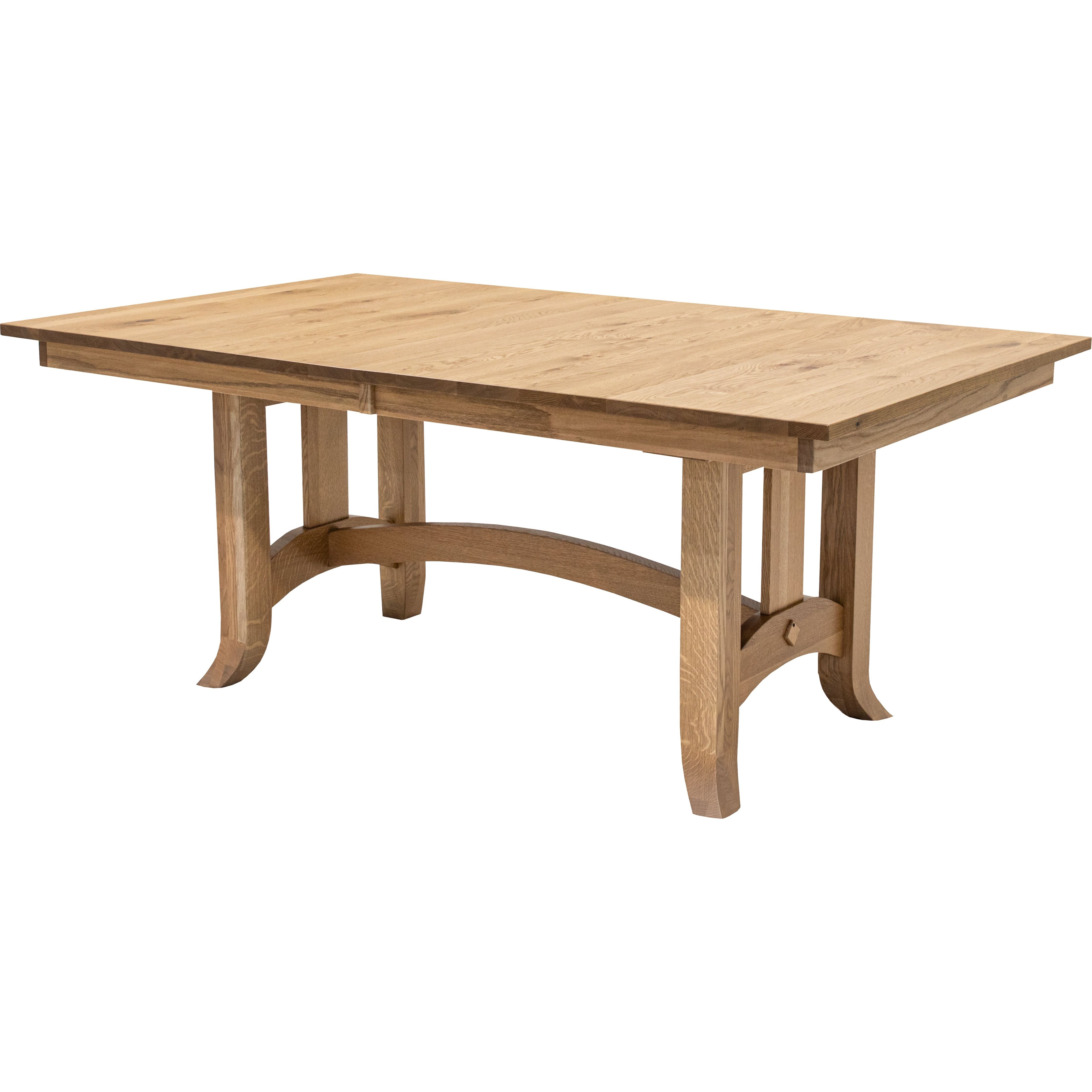 Shaker Hill Trestle White Oak Dining Set for 6 with Chairs