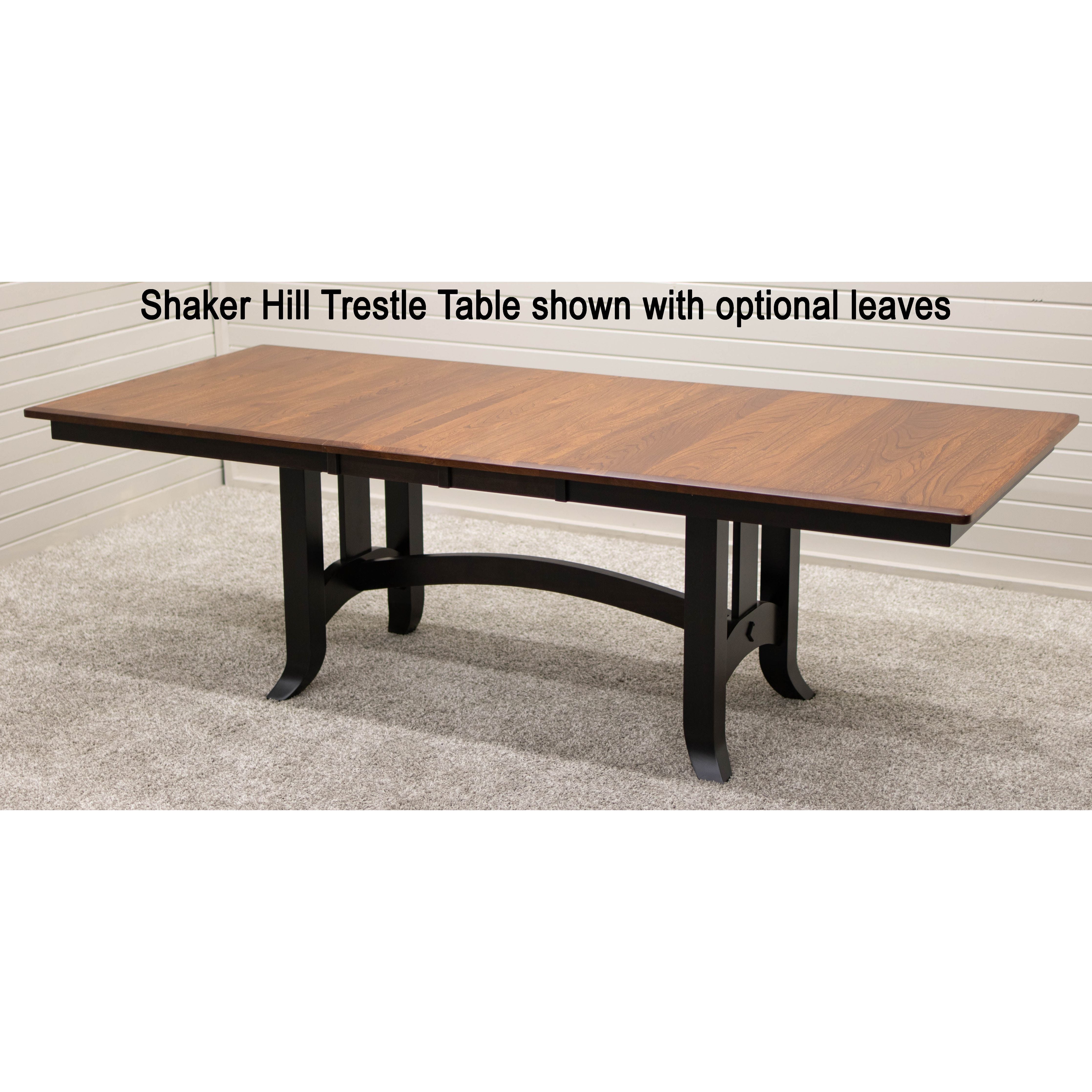Shaker Hill Hickory Wood Extending Amish Dining Table | WB