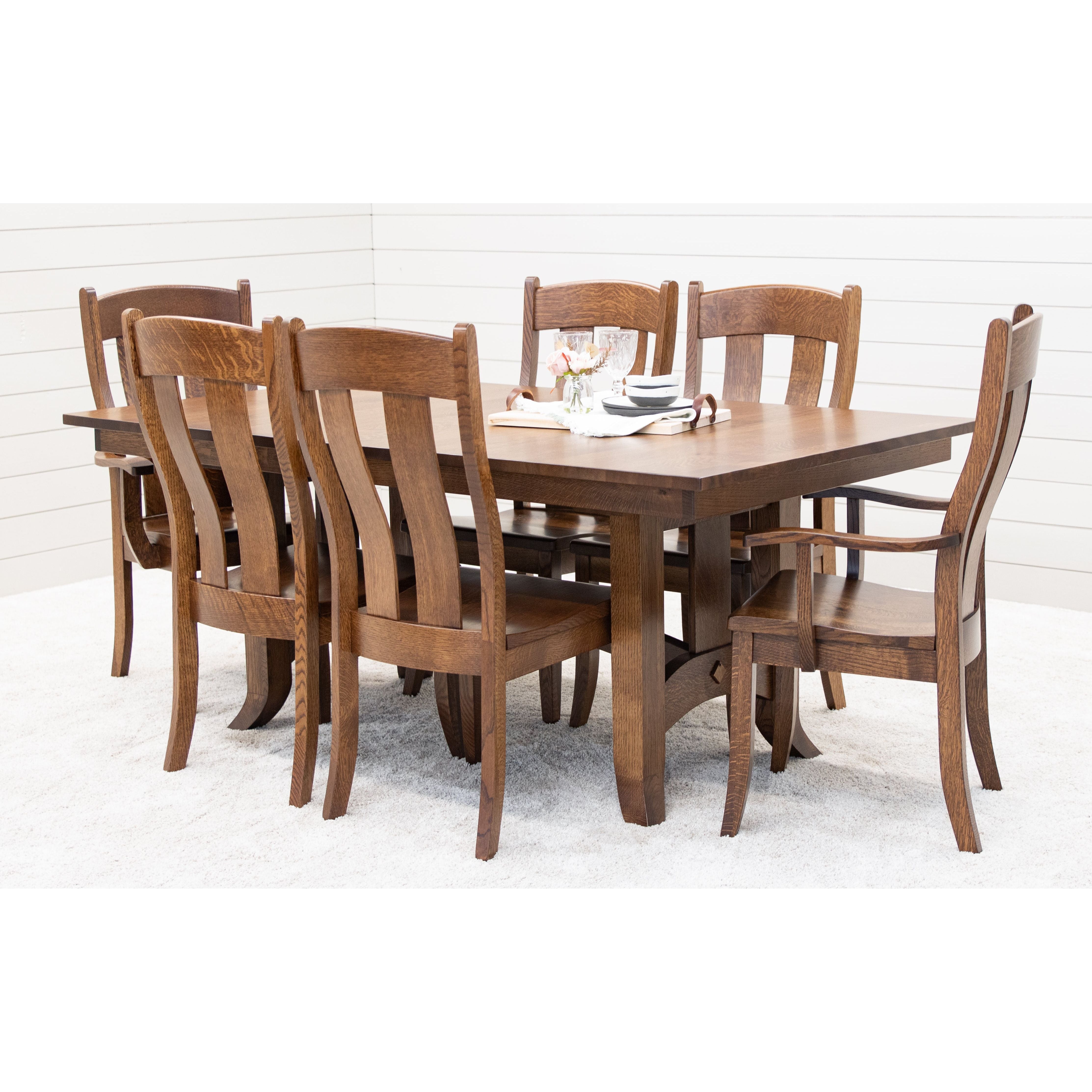 Austin Rustic Quarter Sawn White Oak Arm Dining Chair | ASB