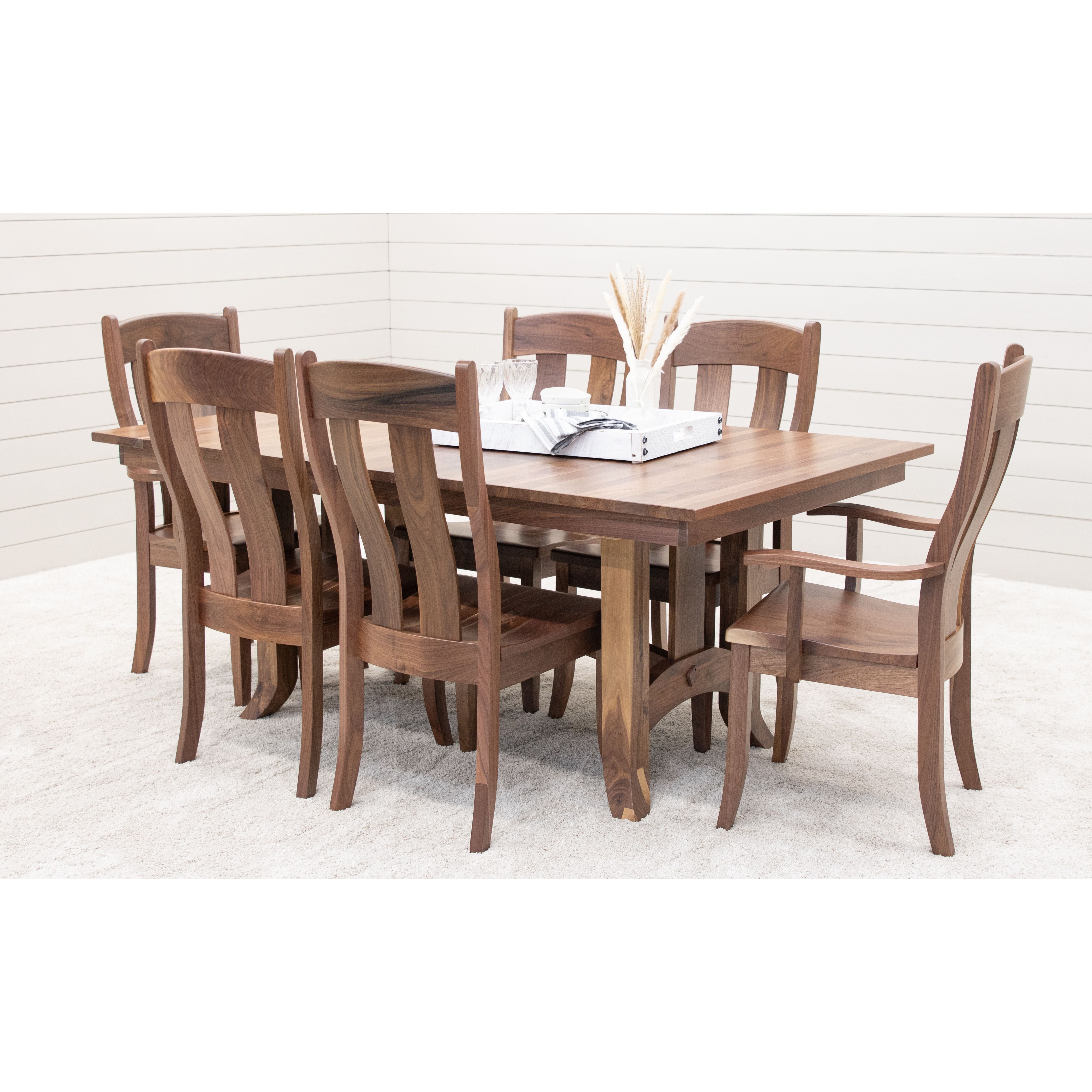 Shaker Hill Walnut Wood Extending Amish Dining Table | NAT
