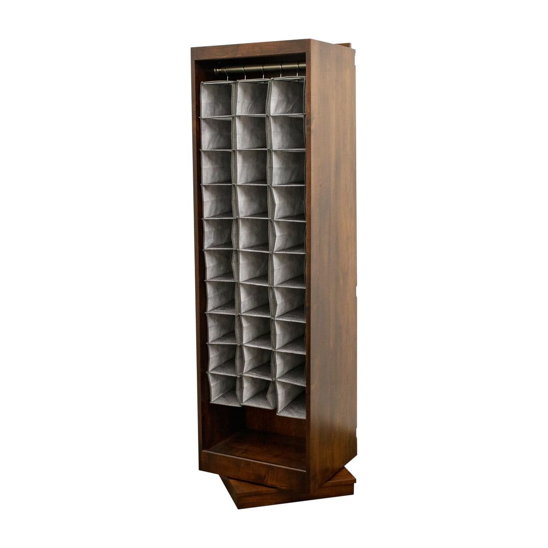 Shaker Oak Wood Black Revolving Jewelry & Shoe Tower | EB