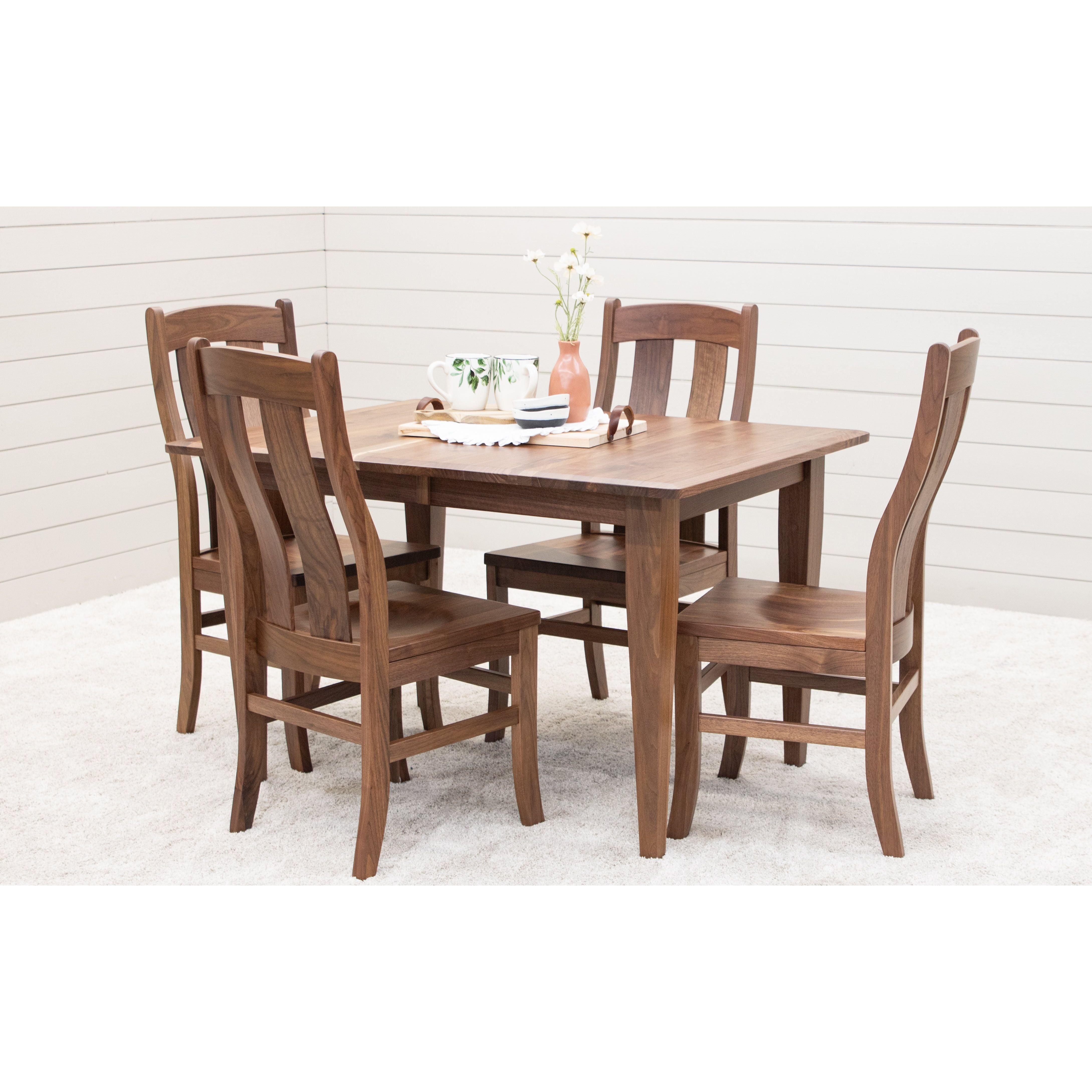 Lakeland Shaker Walnut Wood Small Rectangle Kitchen Table | NAT