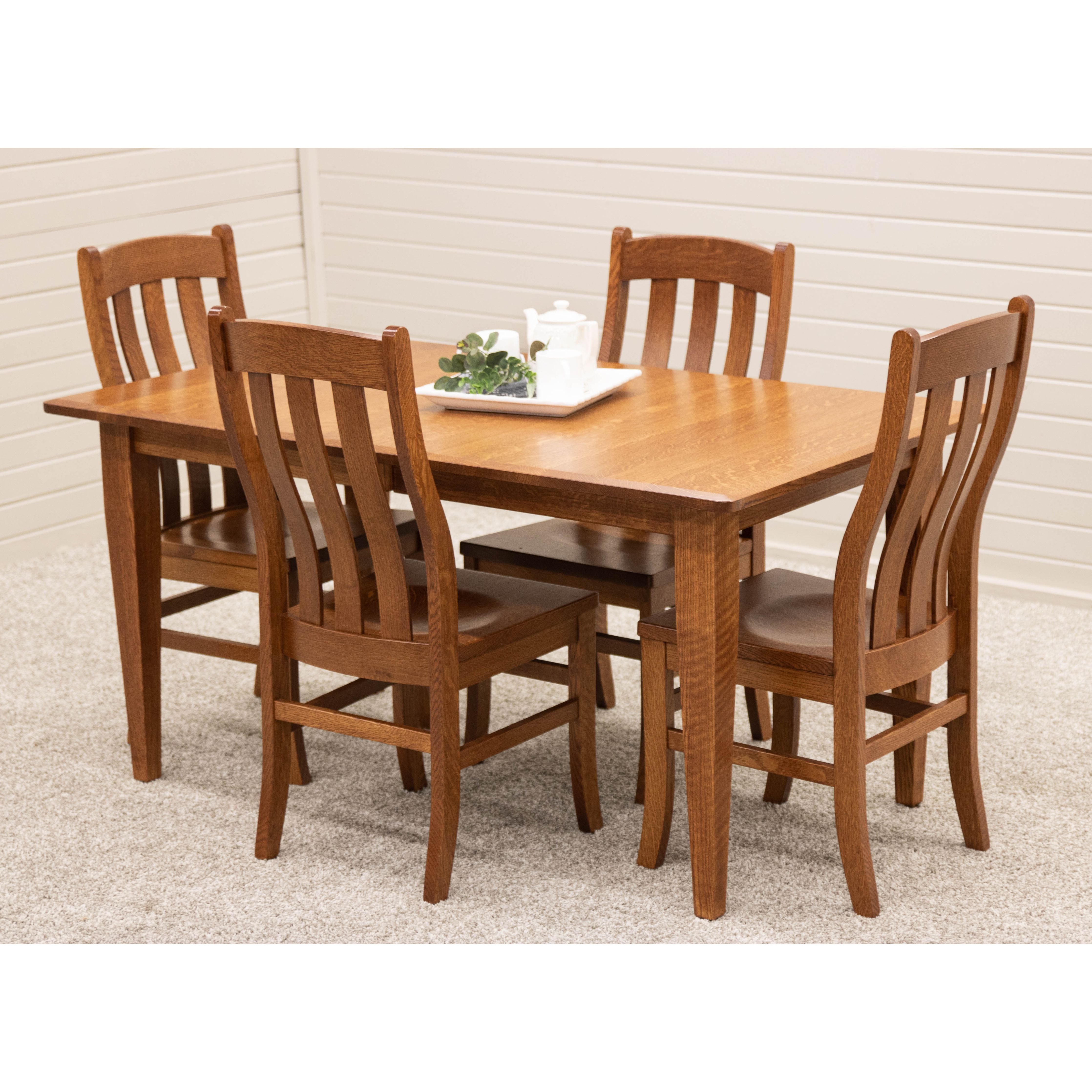 Fostoria Rustic Quarter Sawn White Oak Wood Side Dining Chair | MC