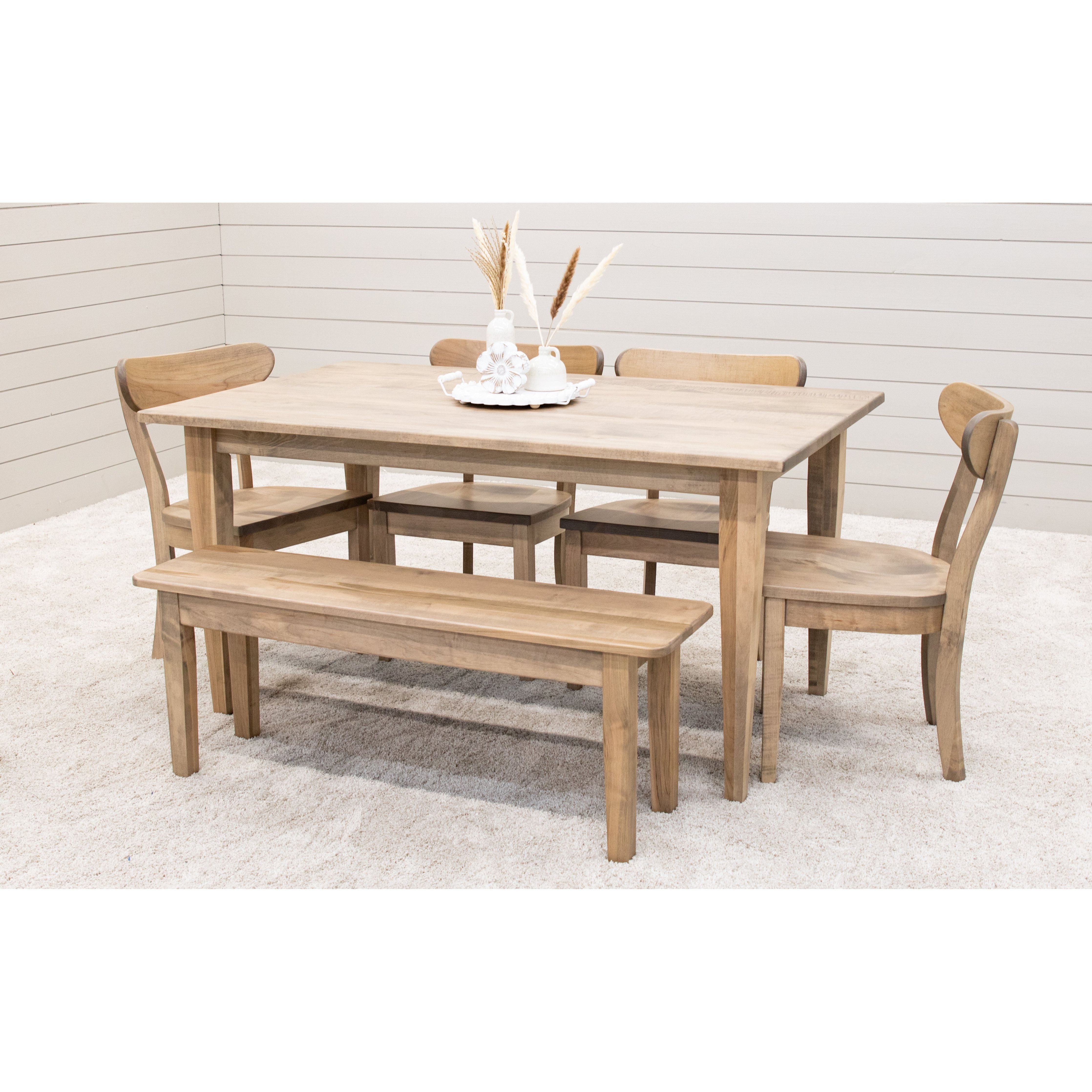 Shaker Leg Maple Wood Dining Bench | DS