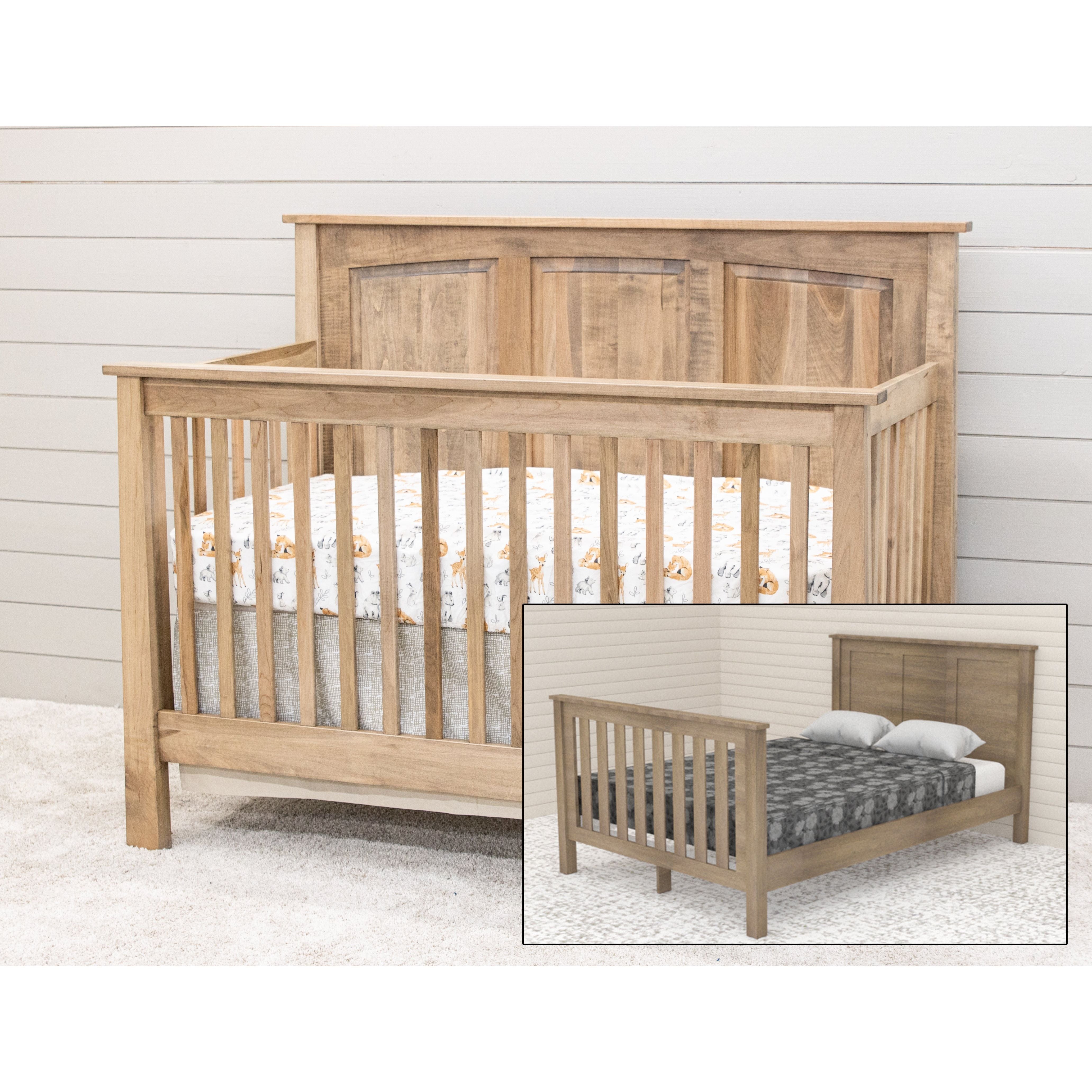 Shaker Panel Maple Wood Convertible Crib | DS