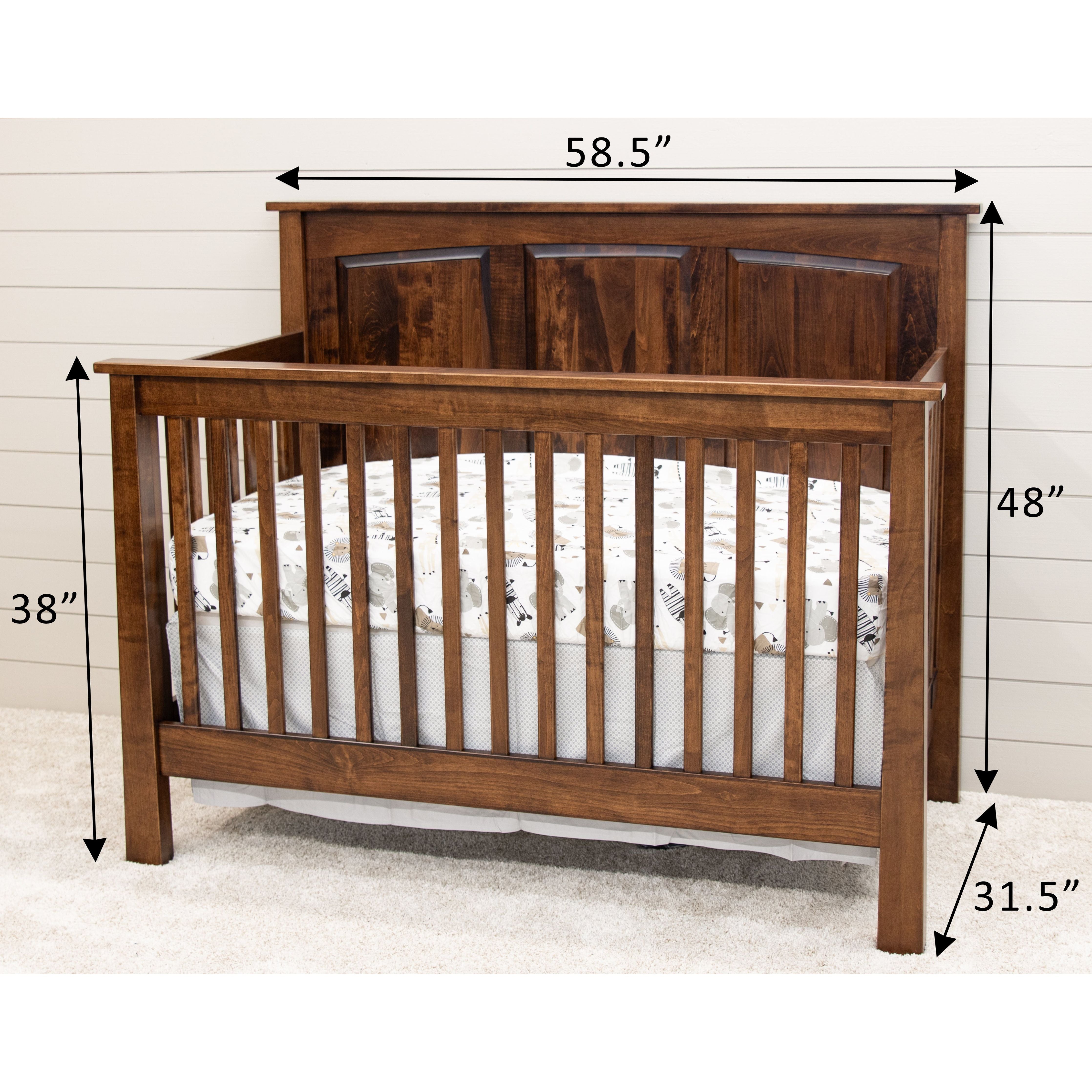 Shaker Panel Maple Wood Convertible Crib | ASB