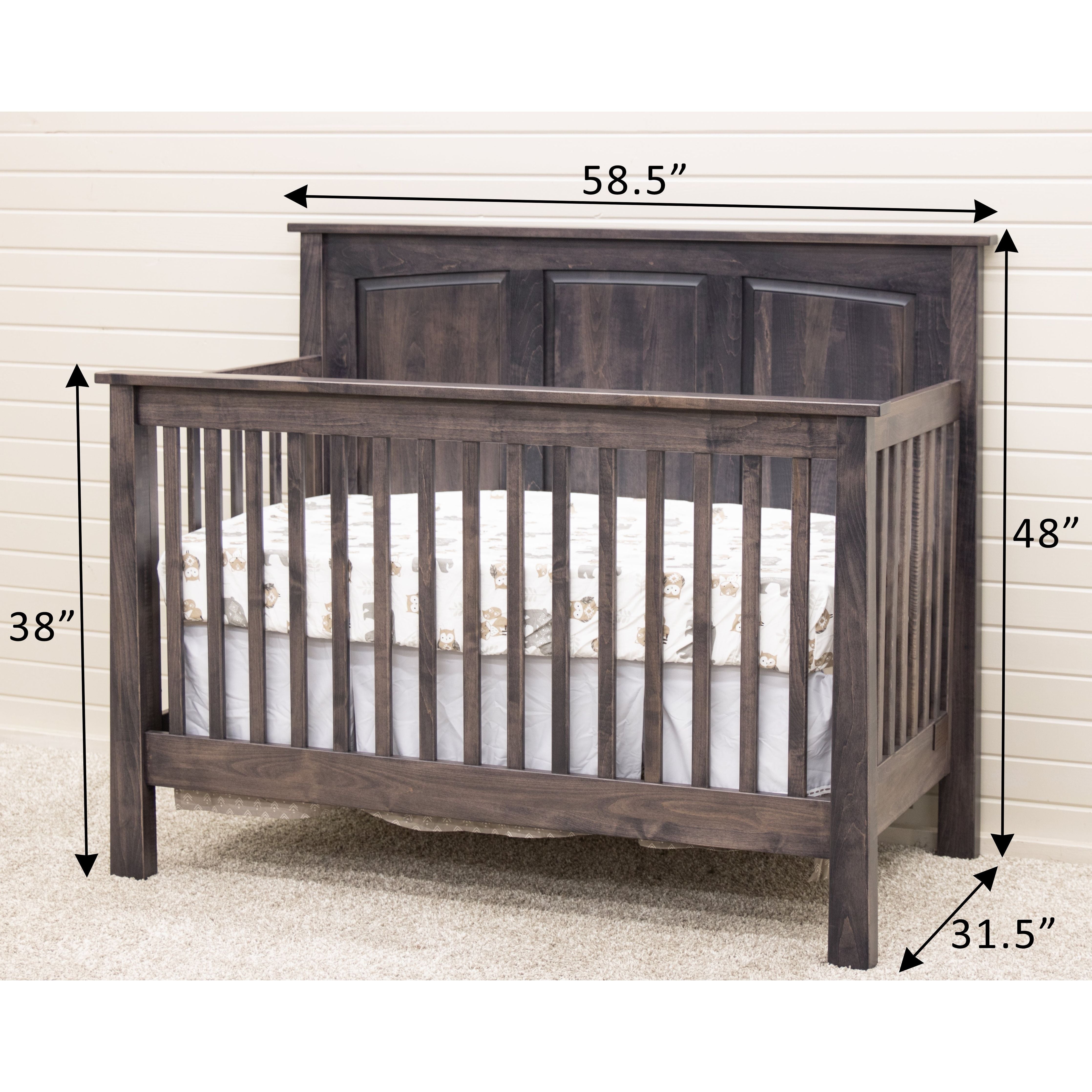 Shaker Panel Maple Wood Convertible Crib | DS