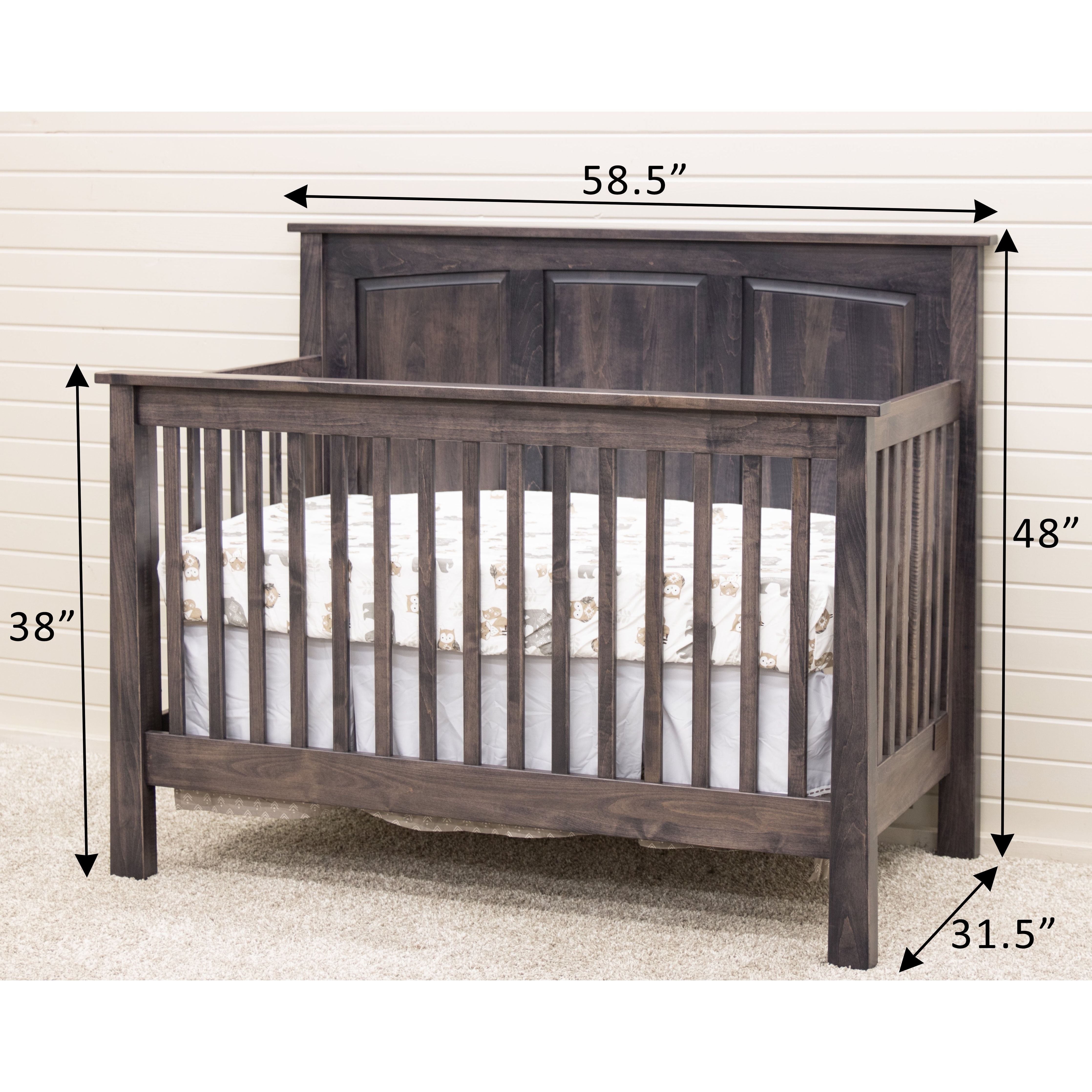 Shaker Panel Maple Wood Convertible Crib | GS