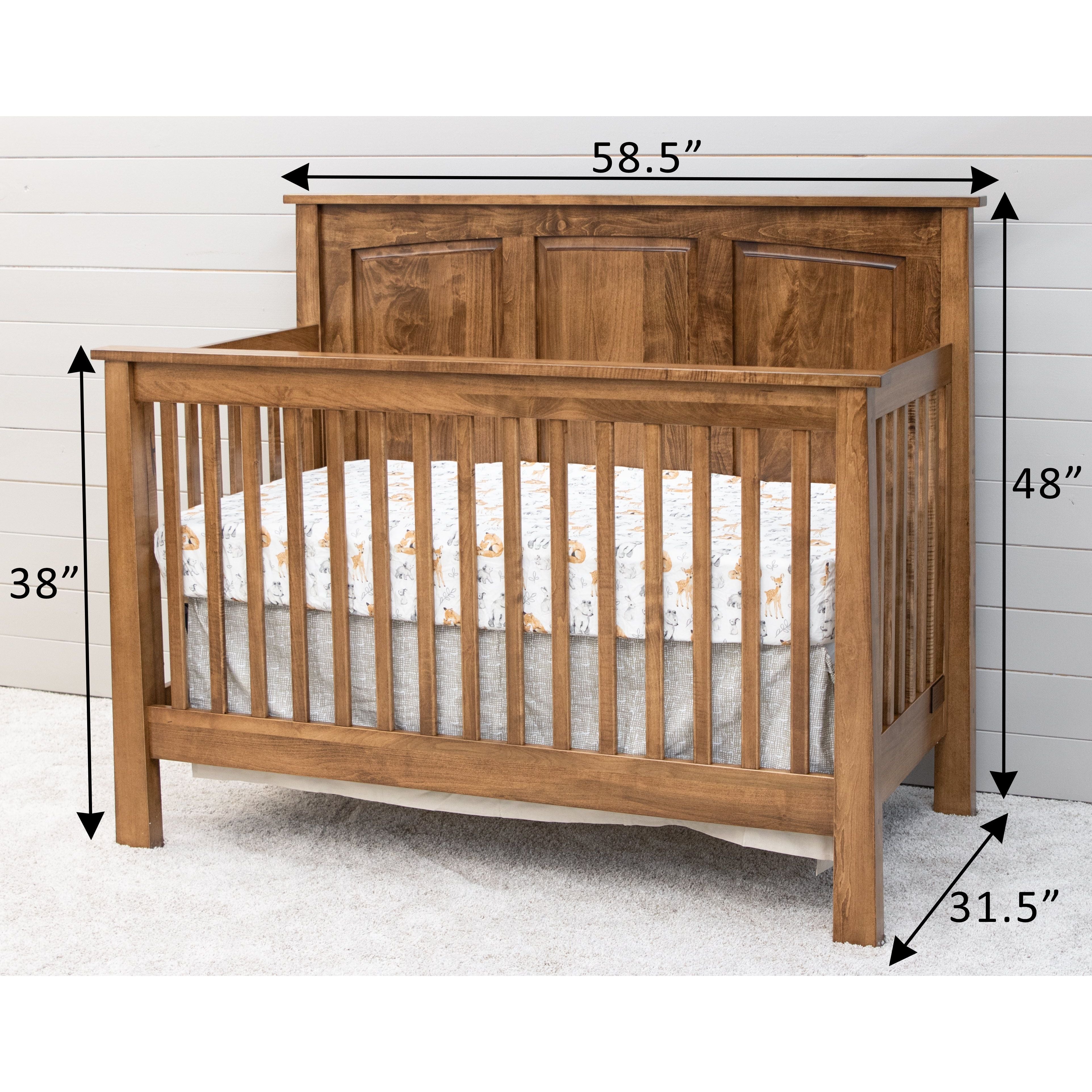 Shaker Panel Maple Wood Convertible Crib | HC