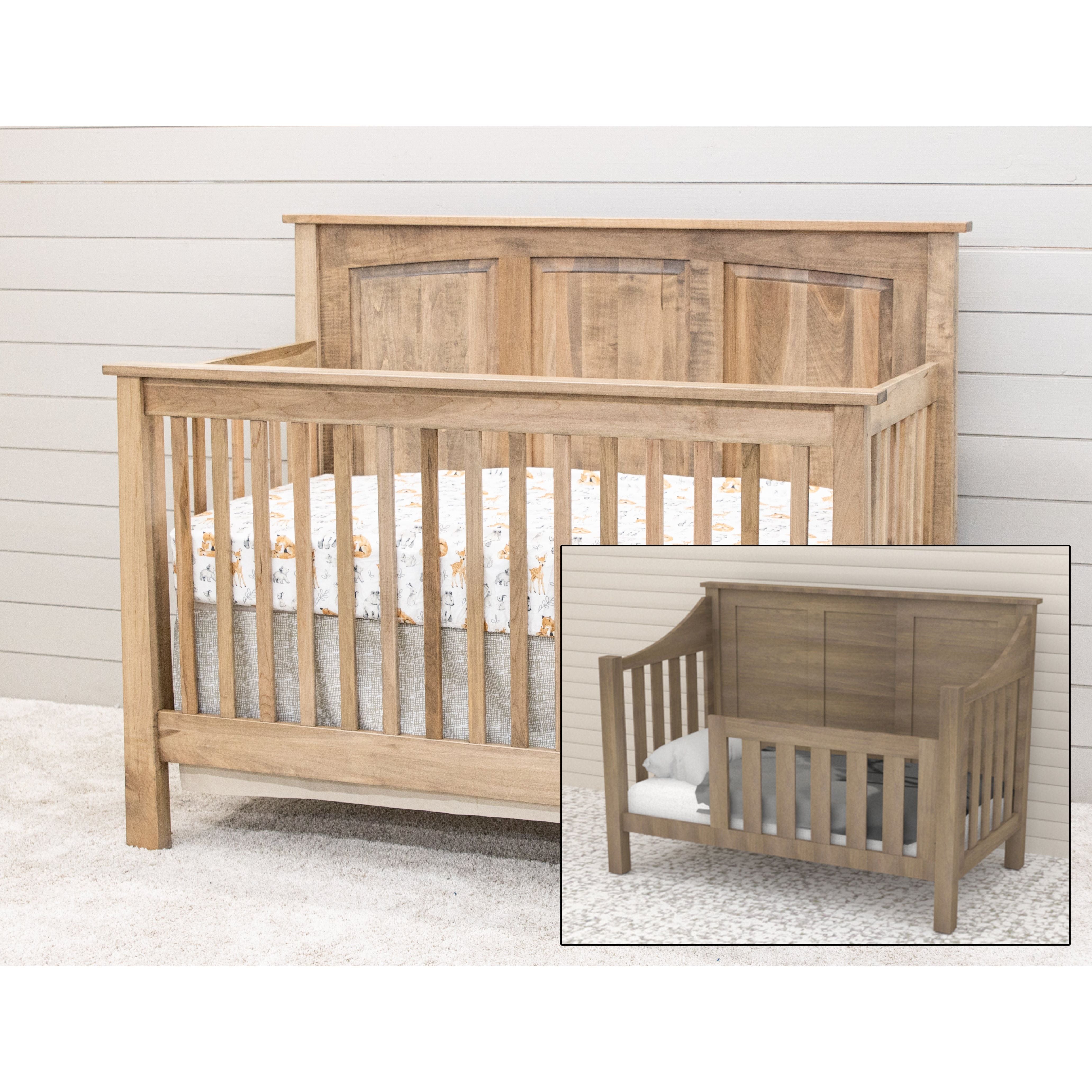 Shaker Panel Maple Wood Convertible Crib | DS