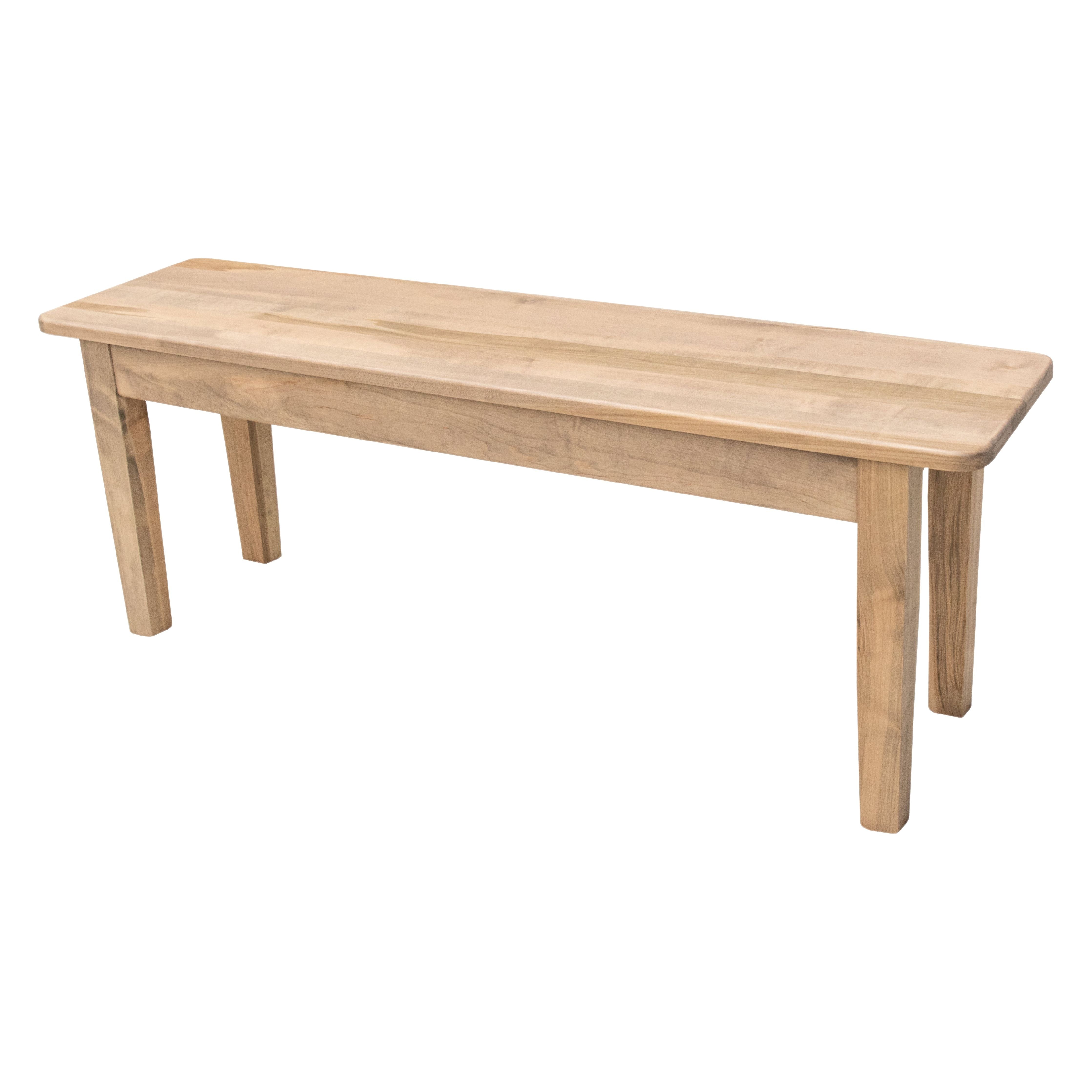 Modern Shaker Maple Dining Table, Bench and Chair Set for 6