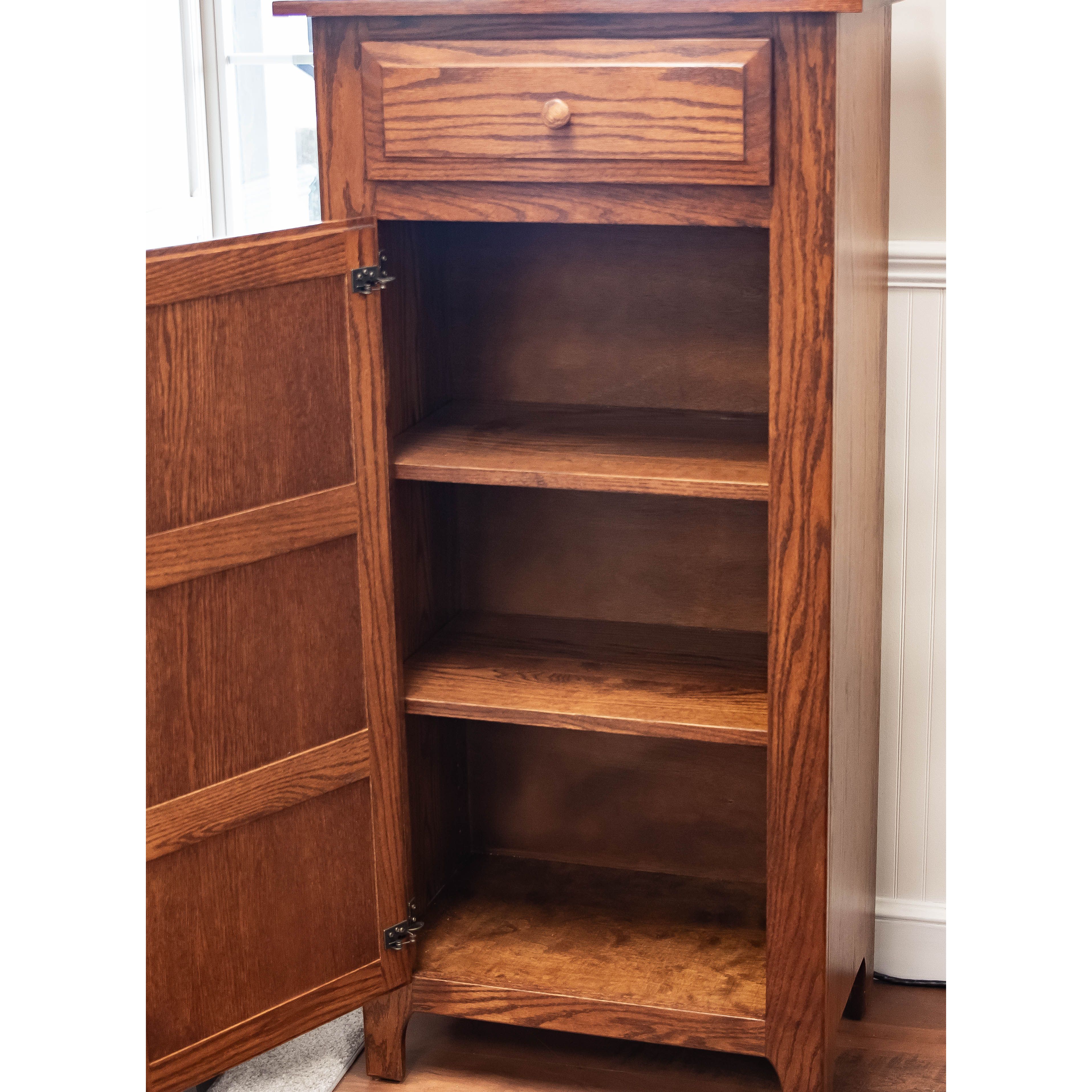 Single Door Oak Wood Pie Safe with Wood Panels | O-MC