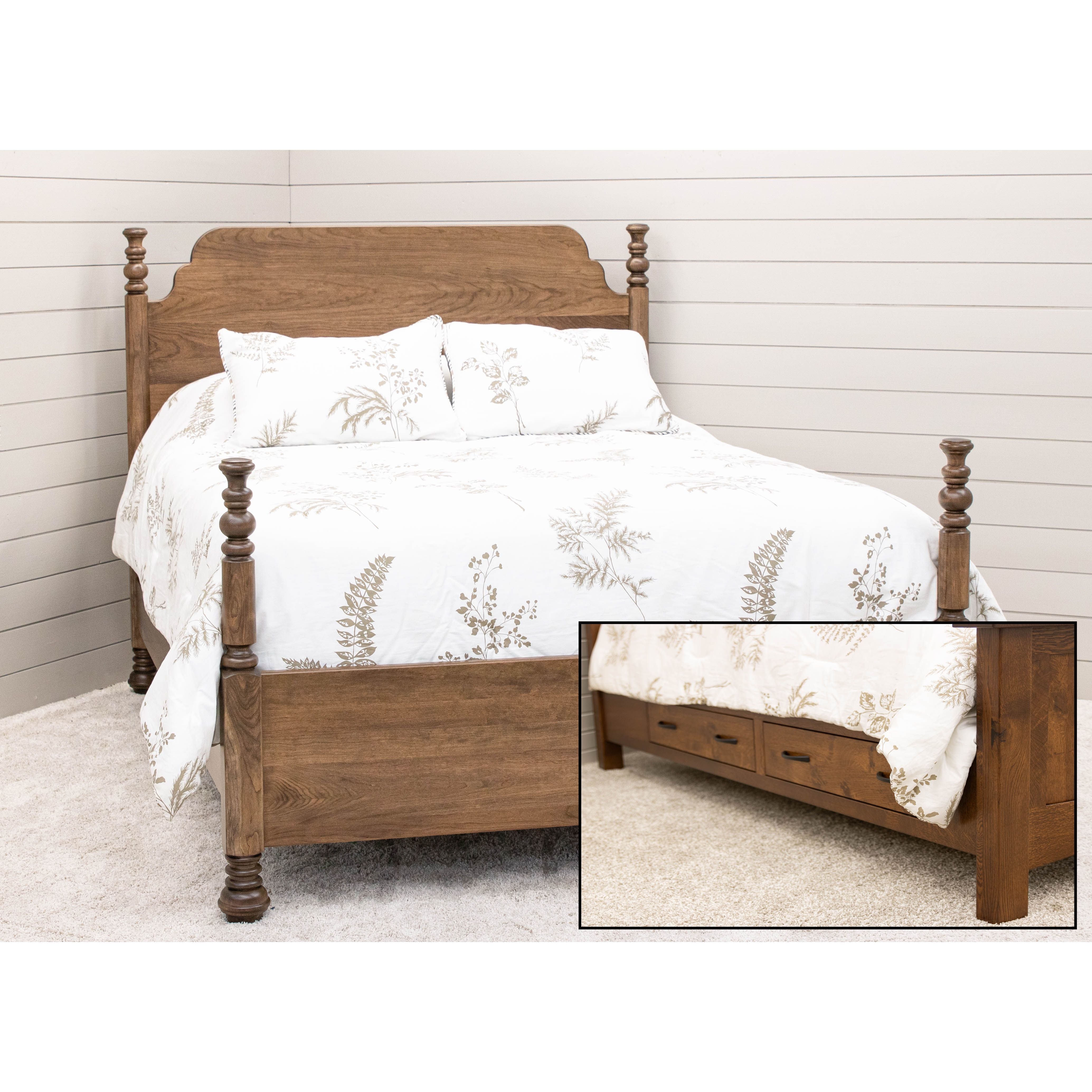Augustine California King Cherry Wood Four Poster Bed | CO