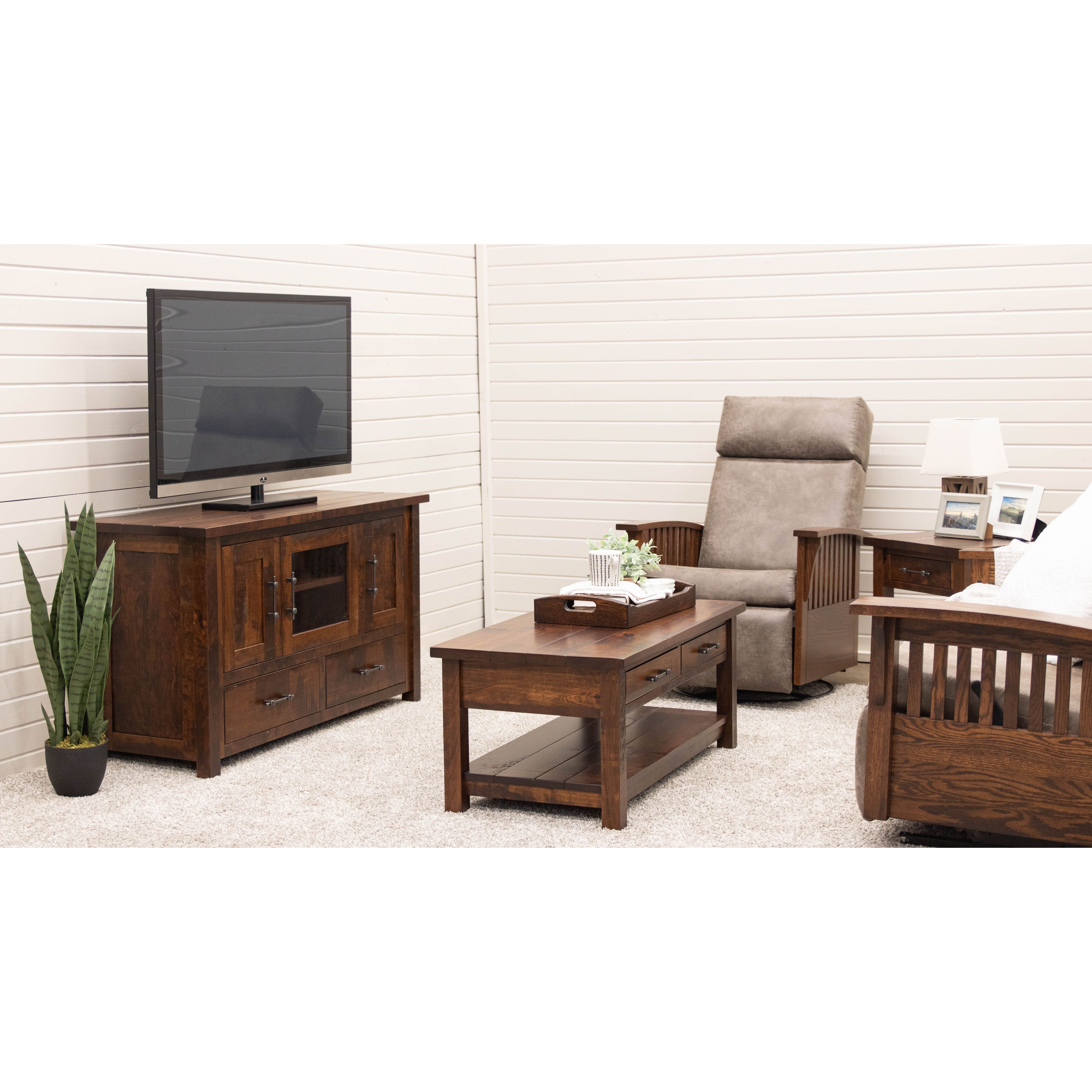 Mission Swivel Glider Recliner with Wood Arms | 1072-B