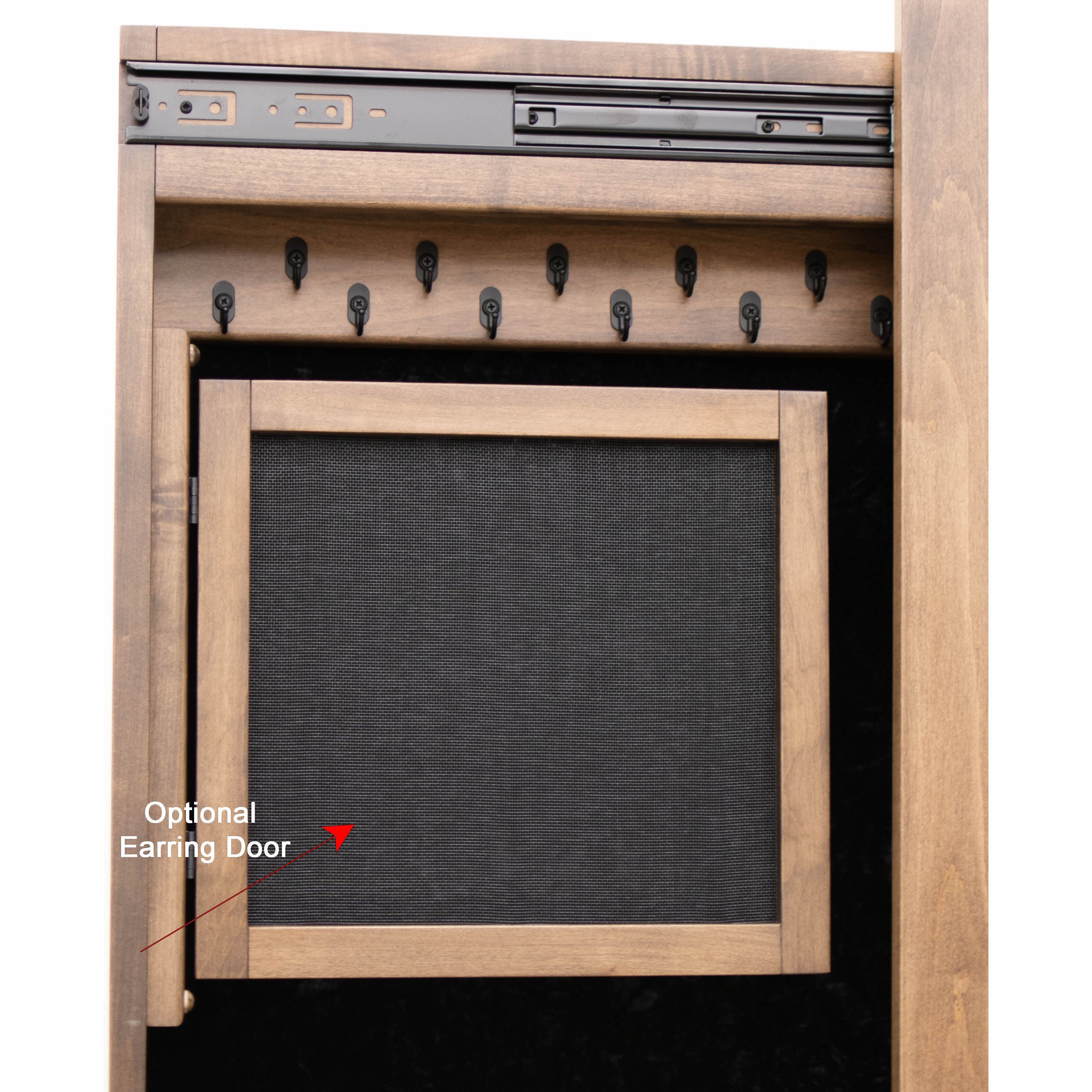 Shaker Elm Wood Sliding Jewelry Cheval Mirror | MC